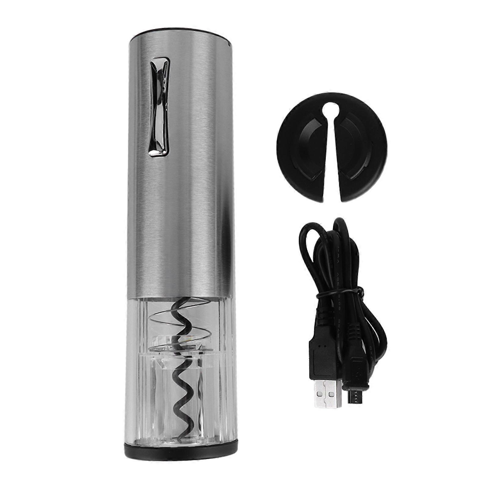 USB Electric Wine Opener, Battery Operated Electric Wine Bottle Corkscrew with LED Indicator Light
