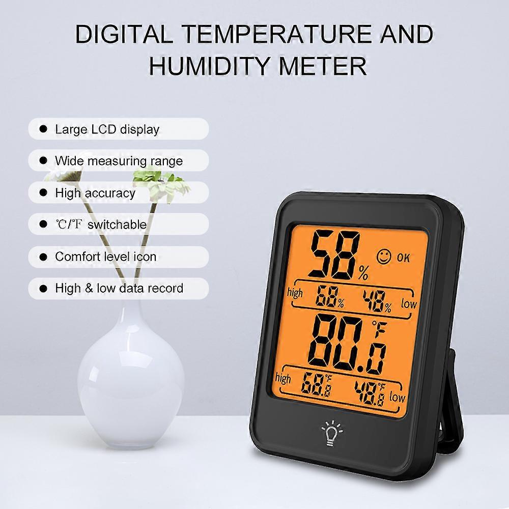 Digital Hygrometer Thermometer Indoor Temperature and Humidity Gauge Monitor Meter with Large LCD Display for Home Bedroom Office Greenhouse