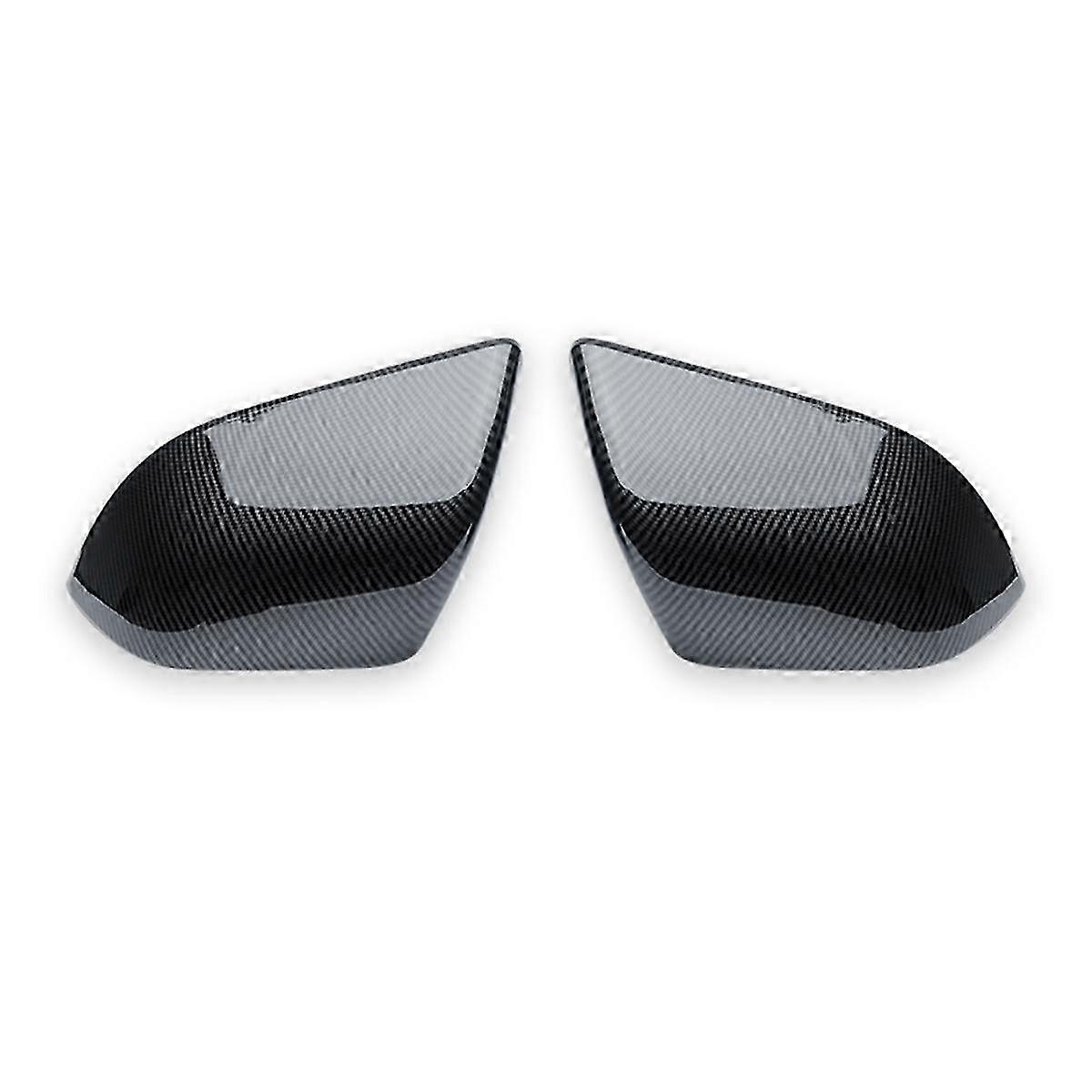 Model Y Model 3 Carbon Fiber Side Door Mirror Caps with Reverse Vision - Glossy Finish