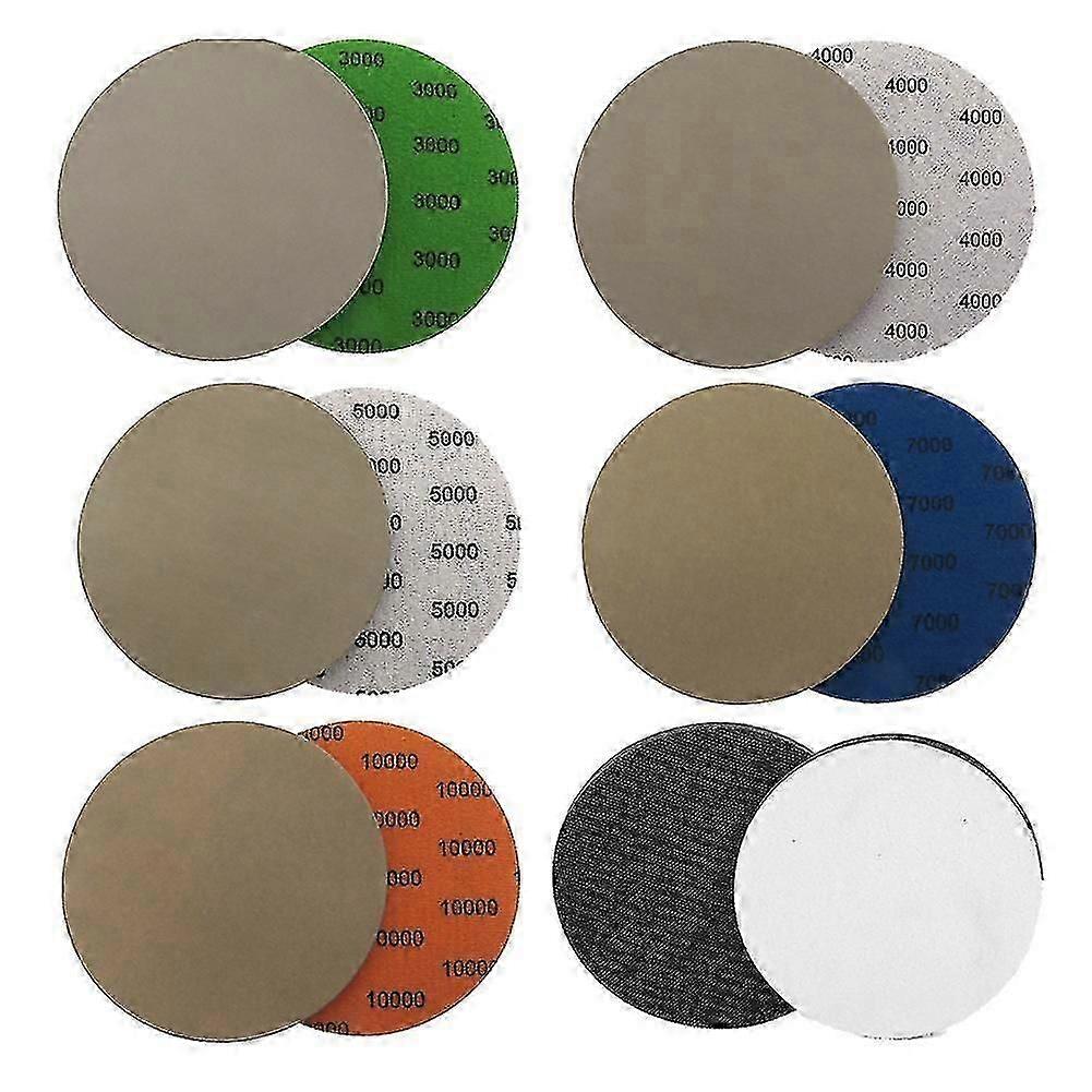 6 Inch 3000-10000 Grit Sanding Discs with Hook & Loop Pad, 25PCS Dry Wet Sandpaper Set