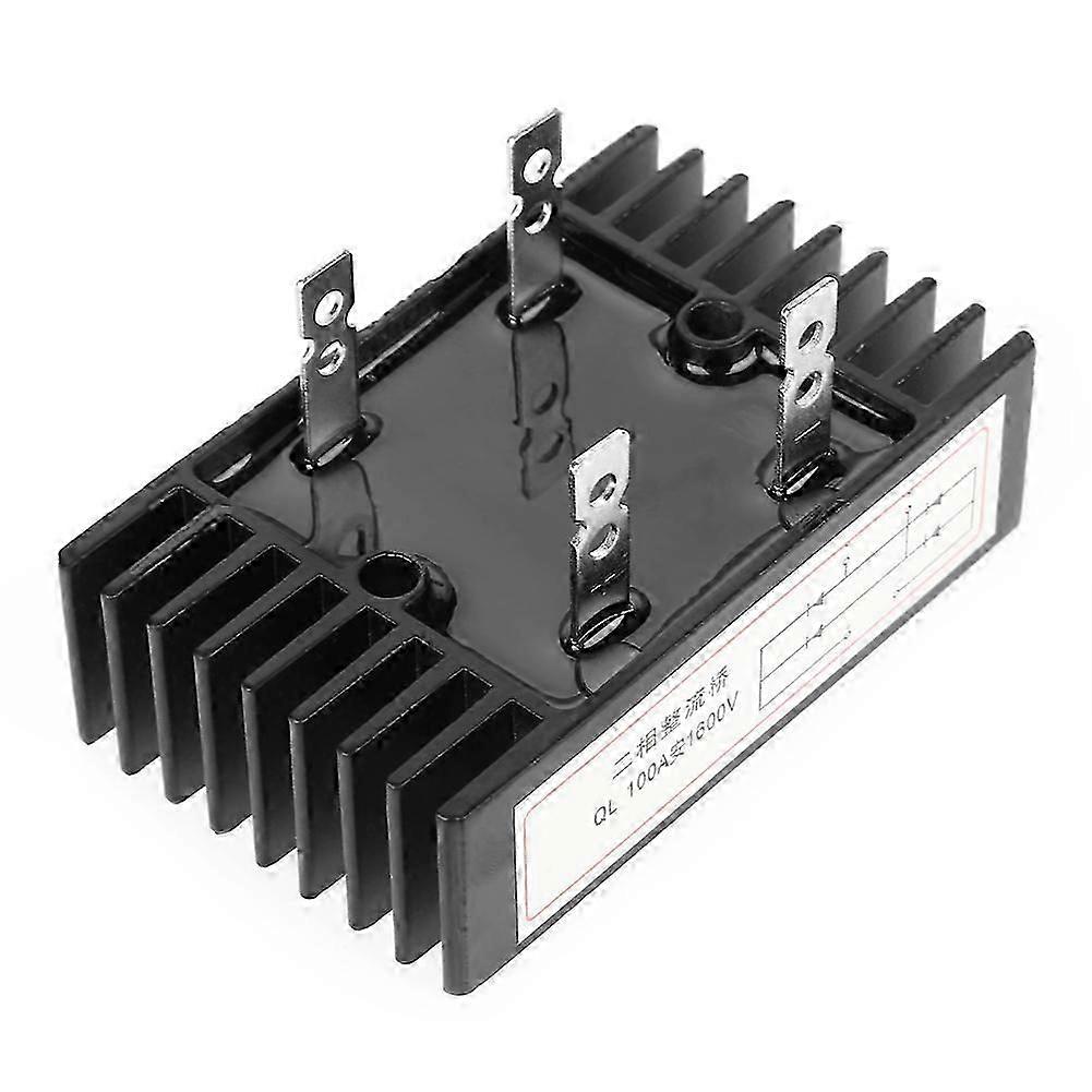 1pc 100A Amp 1600V Voltage 2-Phase Diode Bridge Rectifier High Power Black