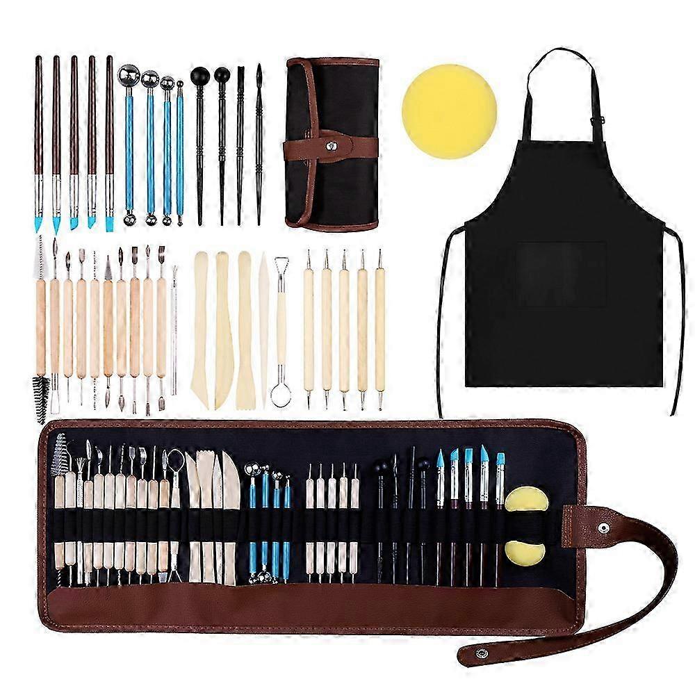 Polymer Clay Tools Kit for Sculpting & Modeling: 45Pcs Wooden Dotting Tools for Pottery & Art Enthusiasts