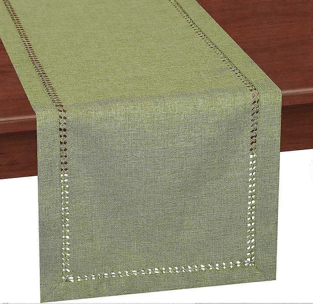 Handcrafted Solid Color Dining Table Runner, Dresser Scarf, DoubleHemstitched