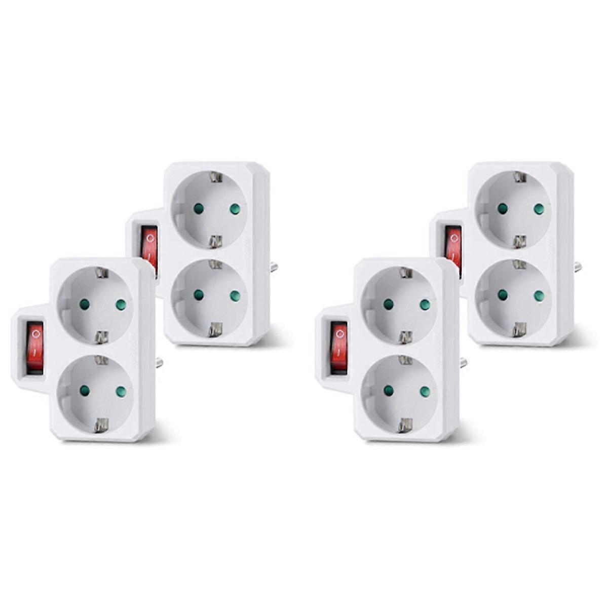 Socket Adapter, Double Plug for Socket, Double Socket with Switch 3800W for Office, Home or Travel,