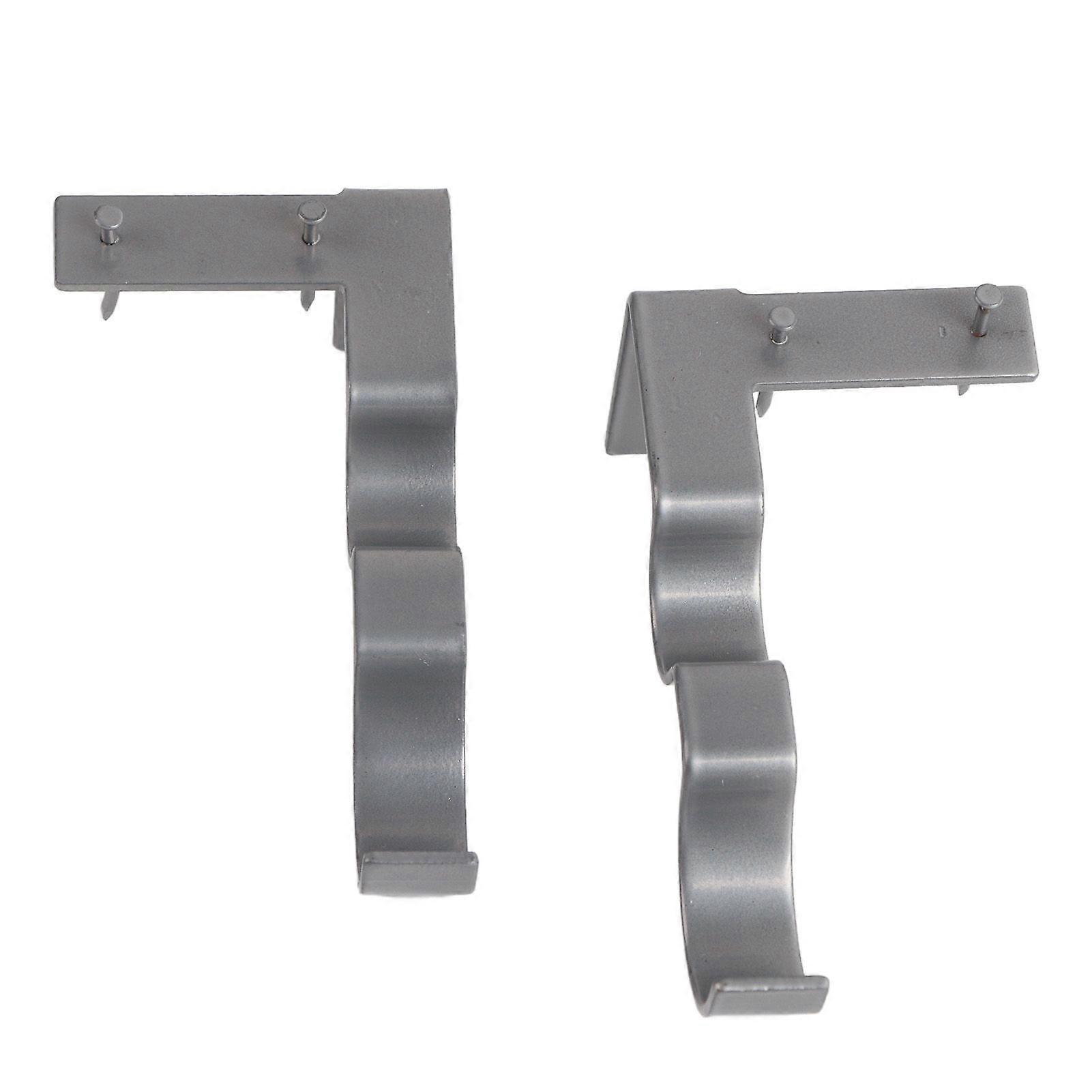 2Pcs Double Curtain Rod Bracket Steel 20lb Load Bearing Easy Assembly Curtain Rod Hooks for Home Office Silver