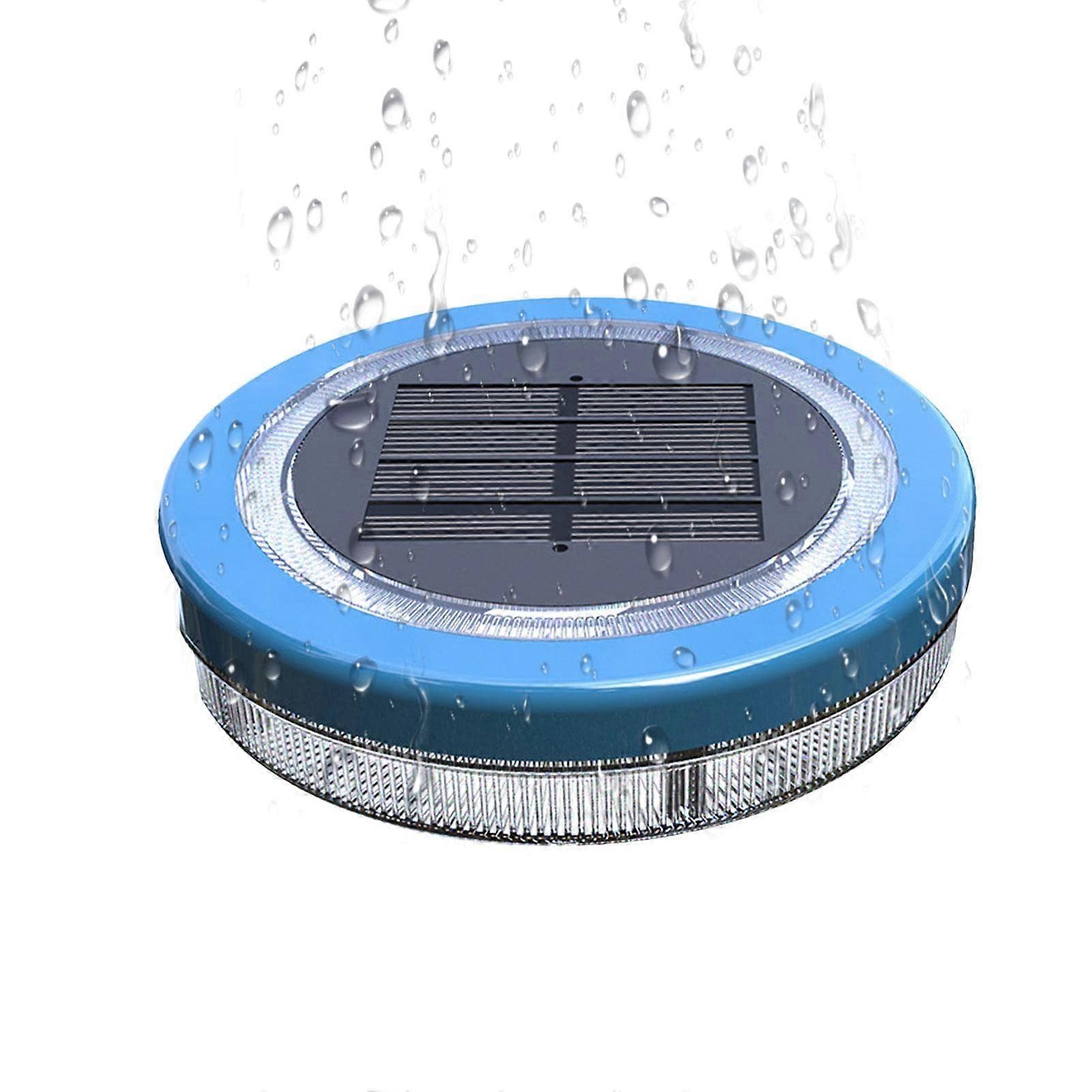 Solar Pool Light LED Pool Lamp IP68 Waterproof 4.57x0.98in Auto On Off Floating for Inground and Aboveground