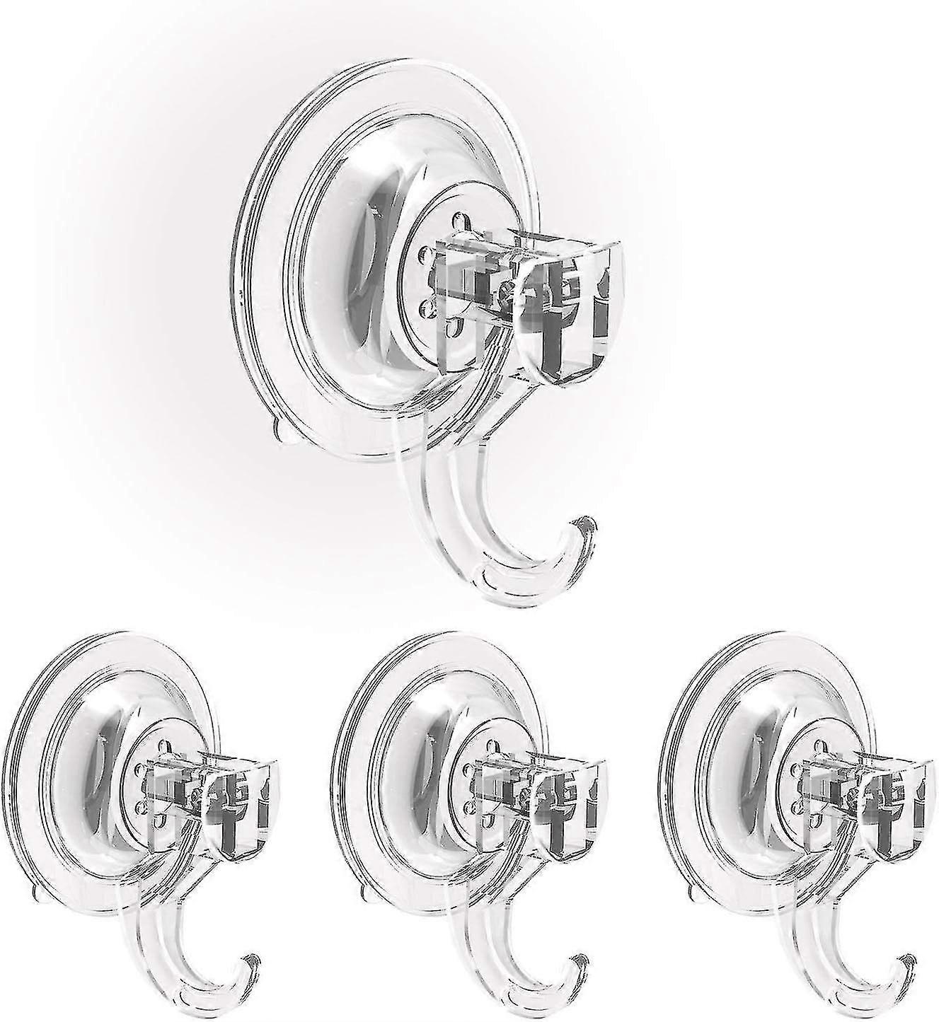 Wall suction cup hooks, a set of 4, odorless, environmentally friendly, strong suction and no marks left