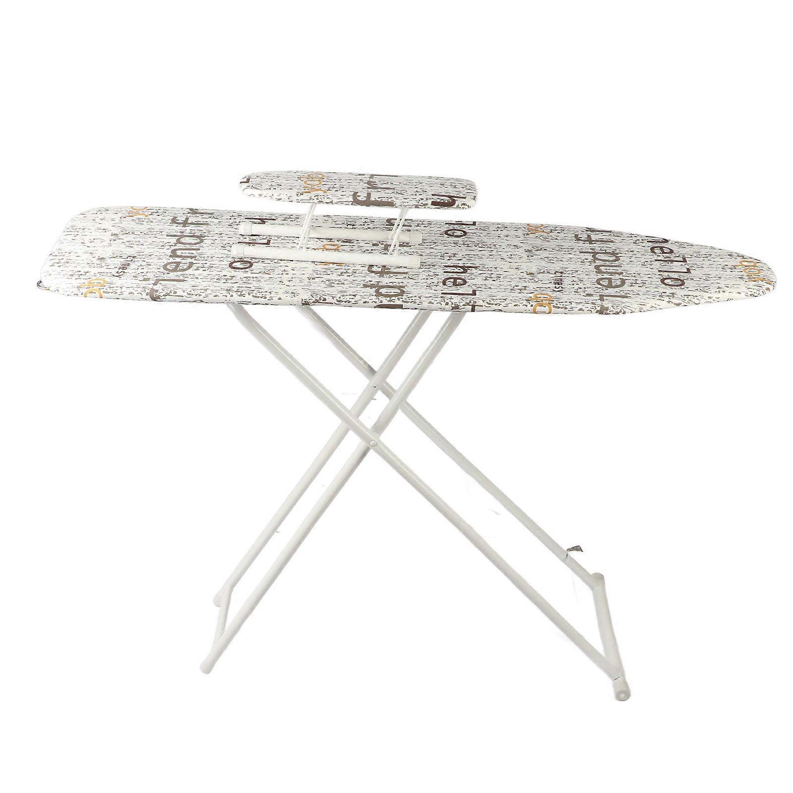 Foldable Ironing Board White with Metal Legs and Ironing Rest, Wide Durable Home Ironing Accessory for Clothes