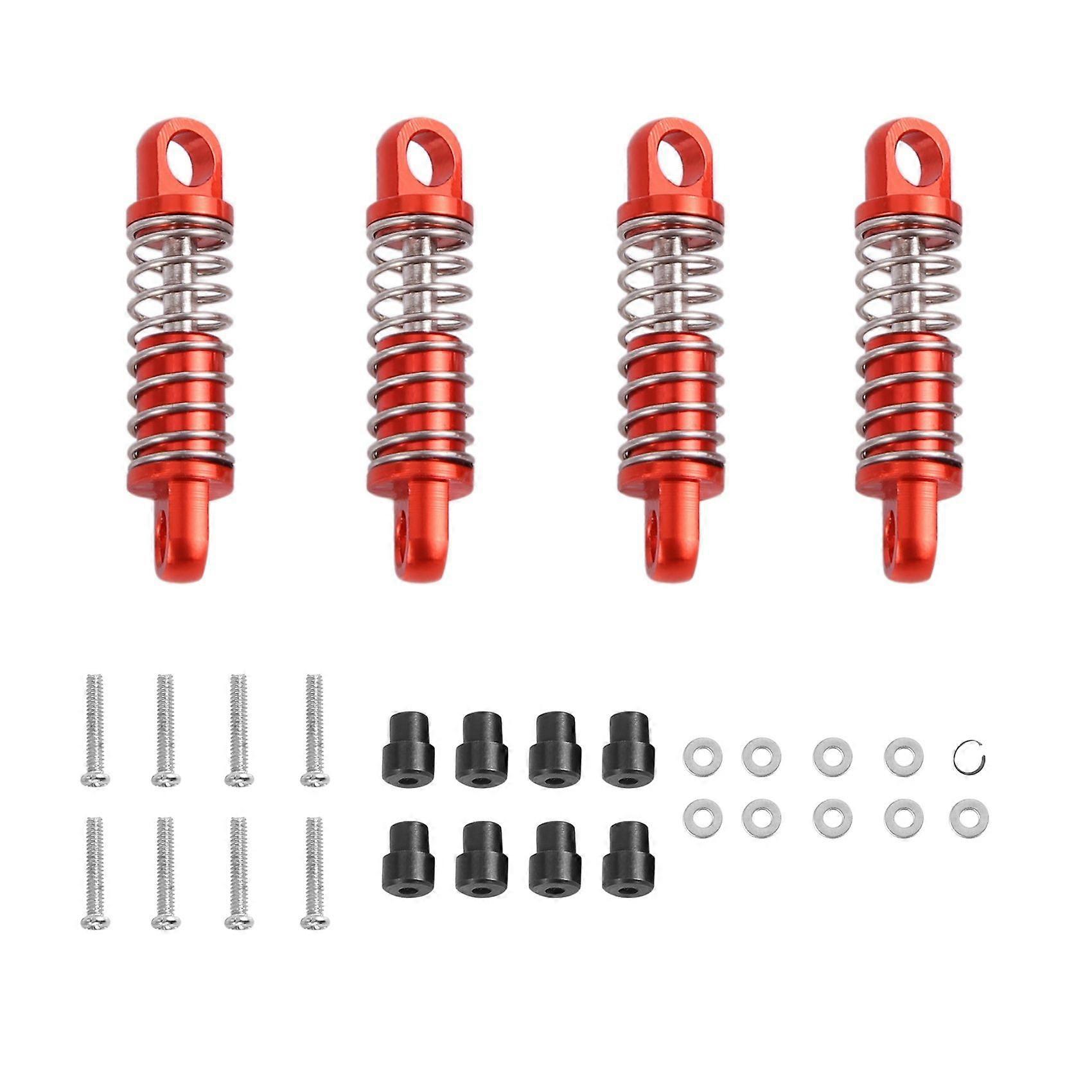 4Pcs Alloy Damper Oil Filled Type for Rc Hobby Model Car 1/28 K969 K989 P929 , Red
