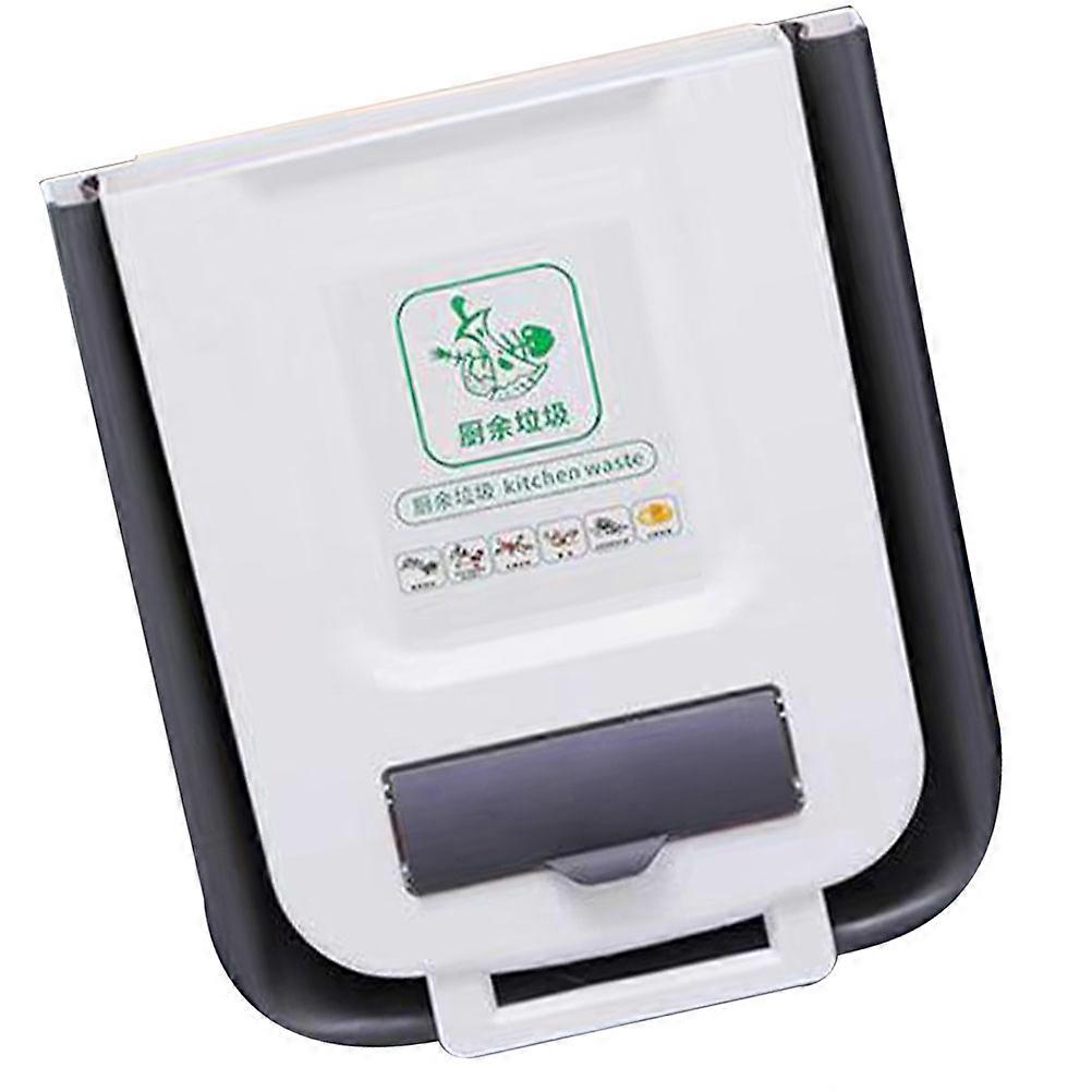 Compost Bin Foldable Grey Plastic with One-Handed Access Space-Saving Design for Home