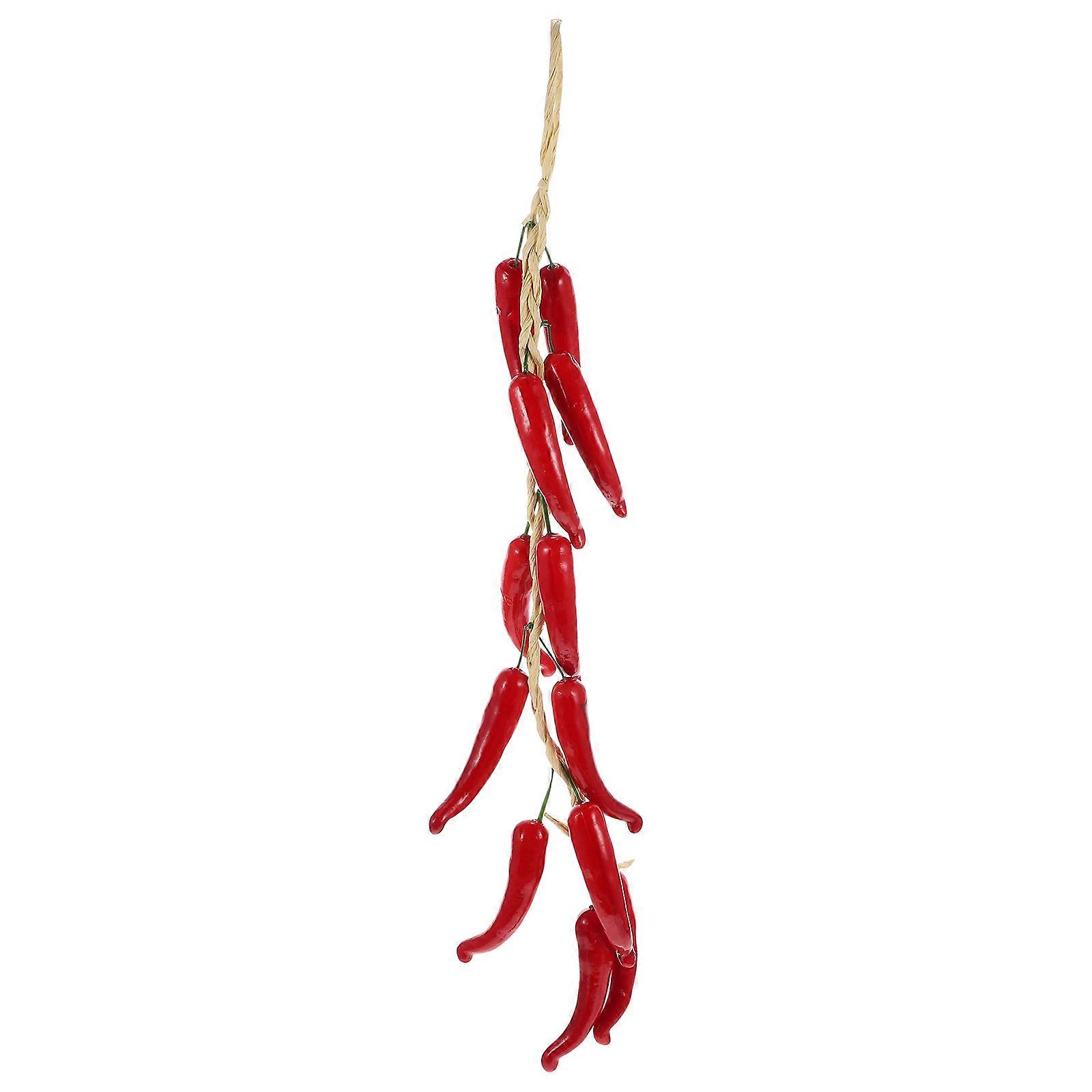 Chili String Artificial Vegetables Decorative Hanging Accessory for Kitchen Decor