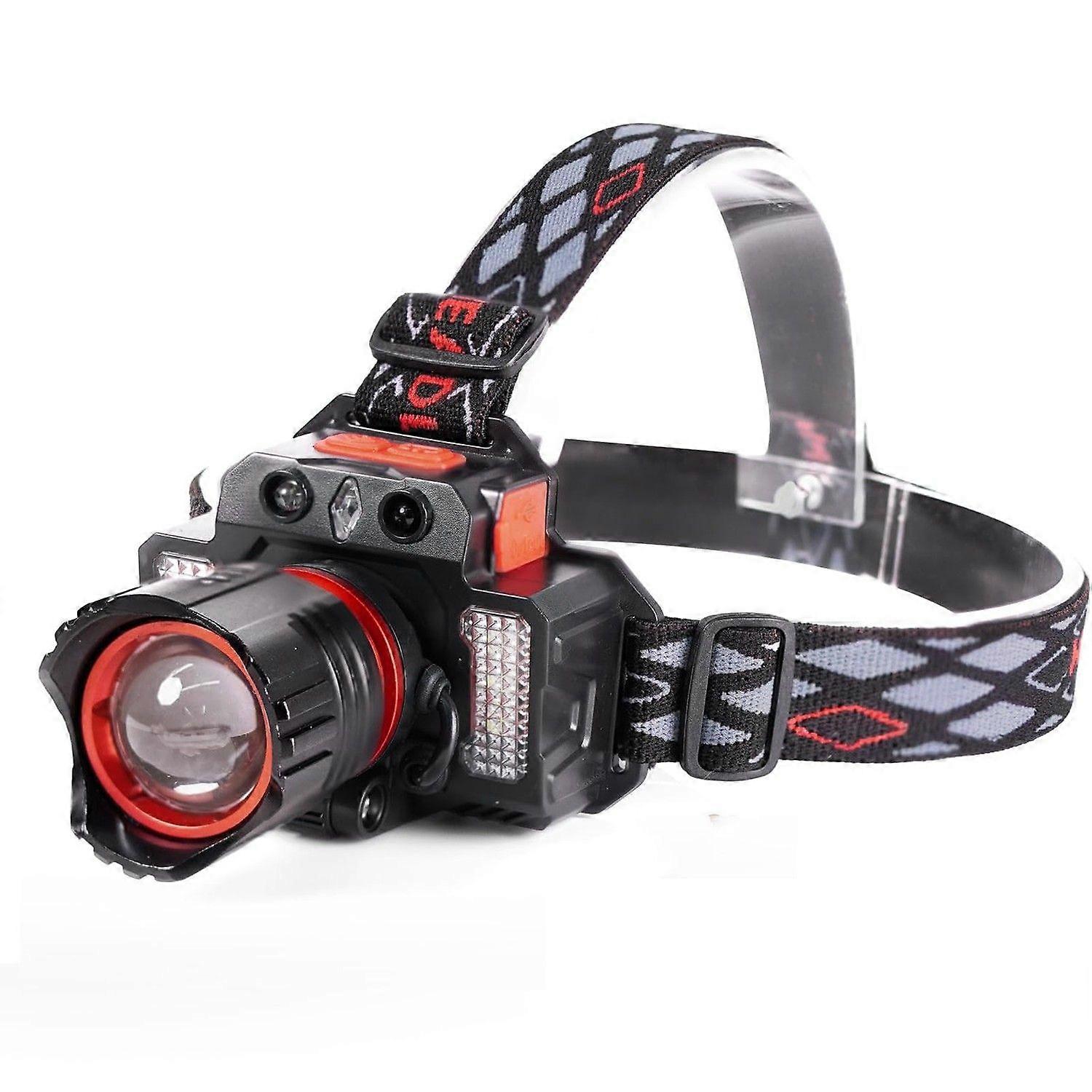 LED Headlamp Rechargeable, 90000 Lumens Super Bright Headlamp with 3+2Modes, Head Lights for Forehead, headlamps for adults with USB Rechargeable Zoom