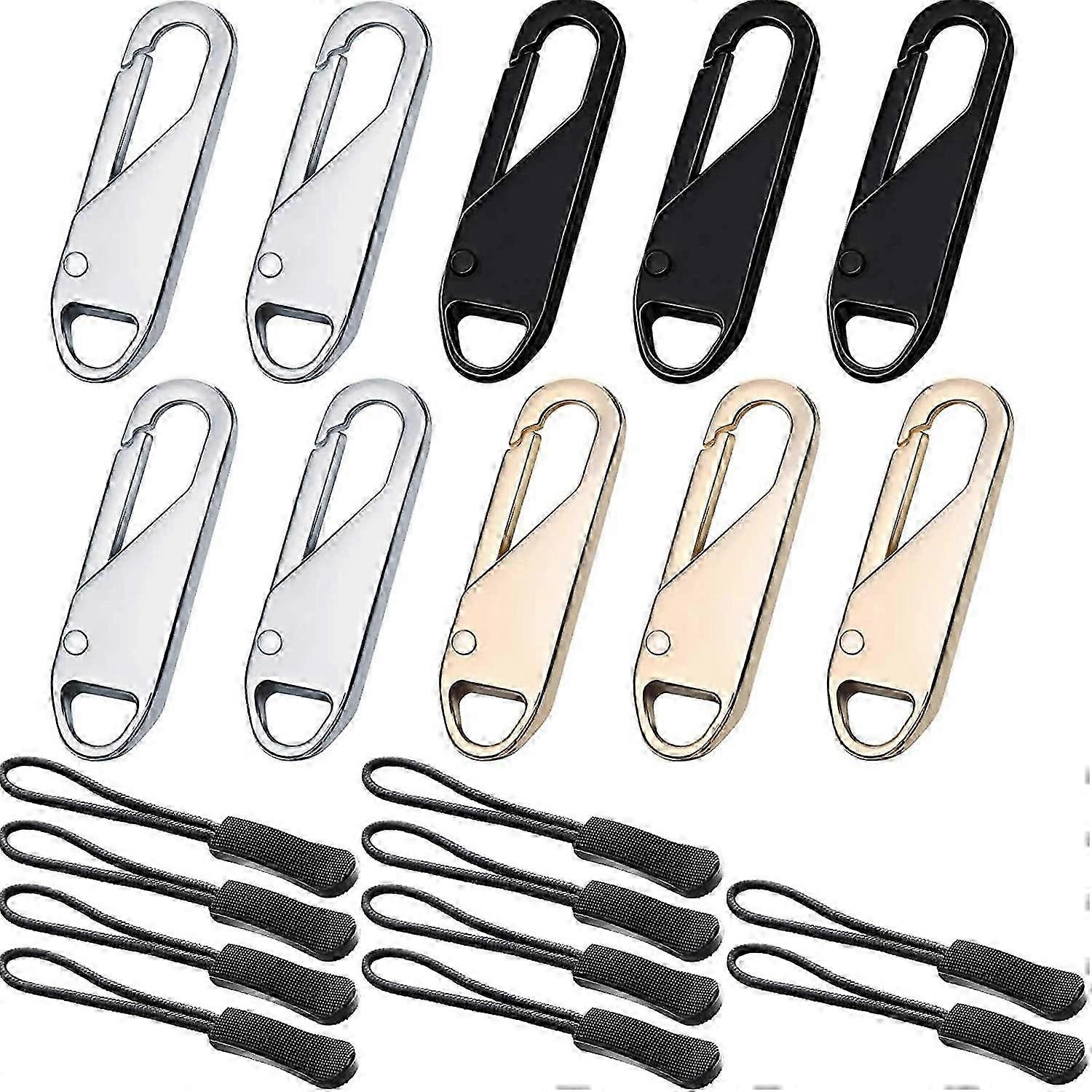 Zipper Pull Tab Replacement Metal Zipper Extender Handle Fixer 10 Pcs