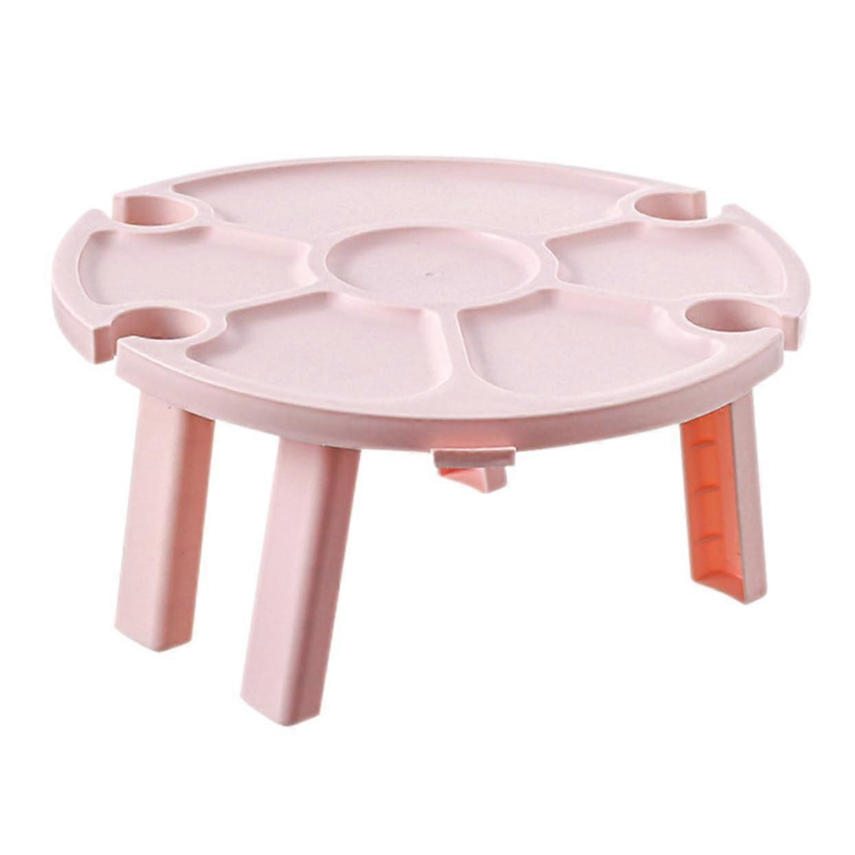Portable Folding Picnic Table With Plastic Wine Holder Outdoor Compact Camp Table Easy Setup And Stable On Grass