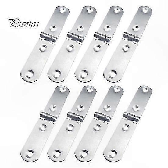 8 Pieces Screw-On Flap Hinges, Rustproof and Corrosion Resistant, 180-Degree Foldable for Cabinet, Table, and Furniture Use