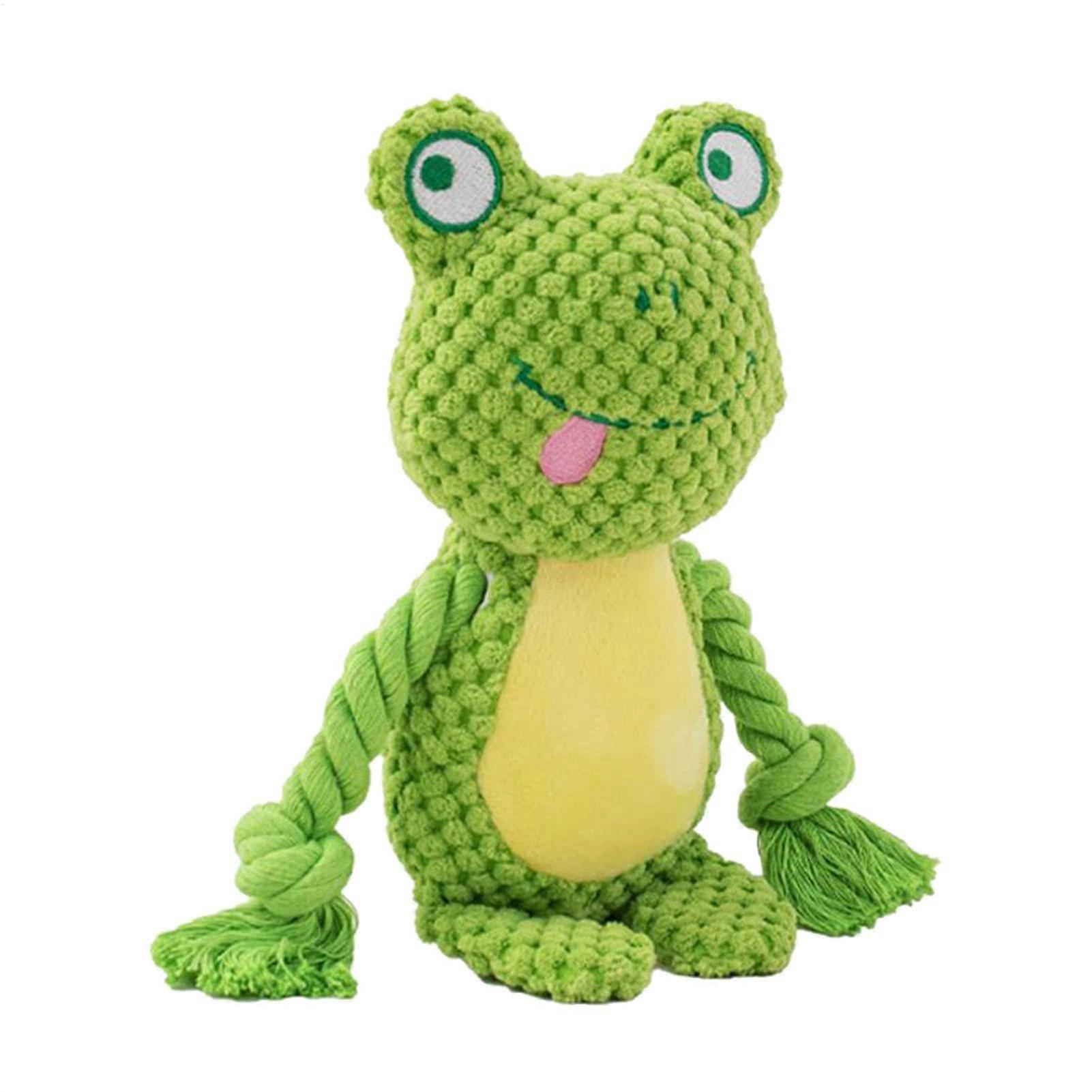 Dog Toy with Squeaker Dog Teething Rope Doll Fox Elephant Frog Toys For Aggressive Chewers Squeaky Interactive Toy