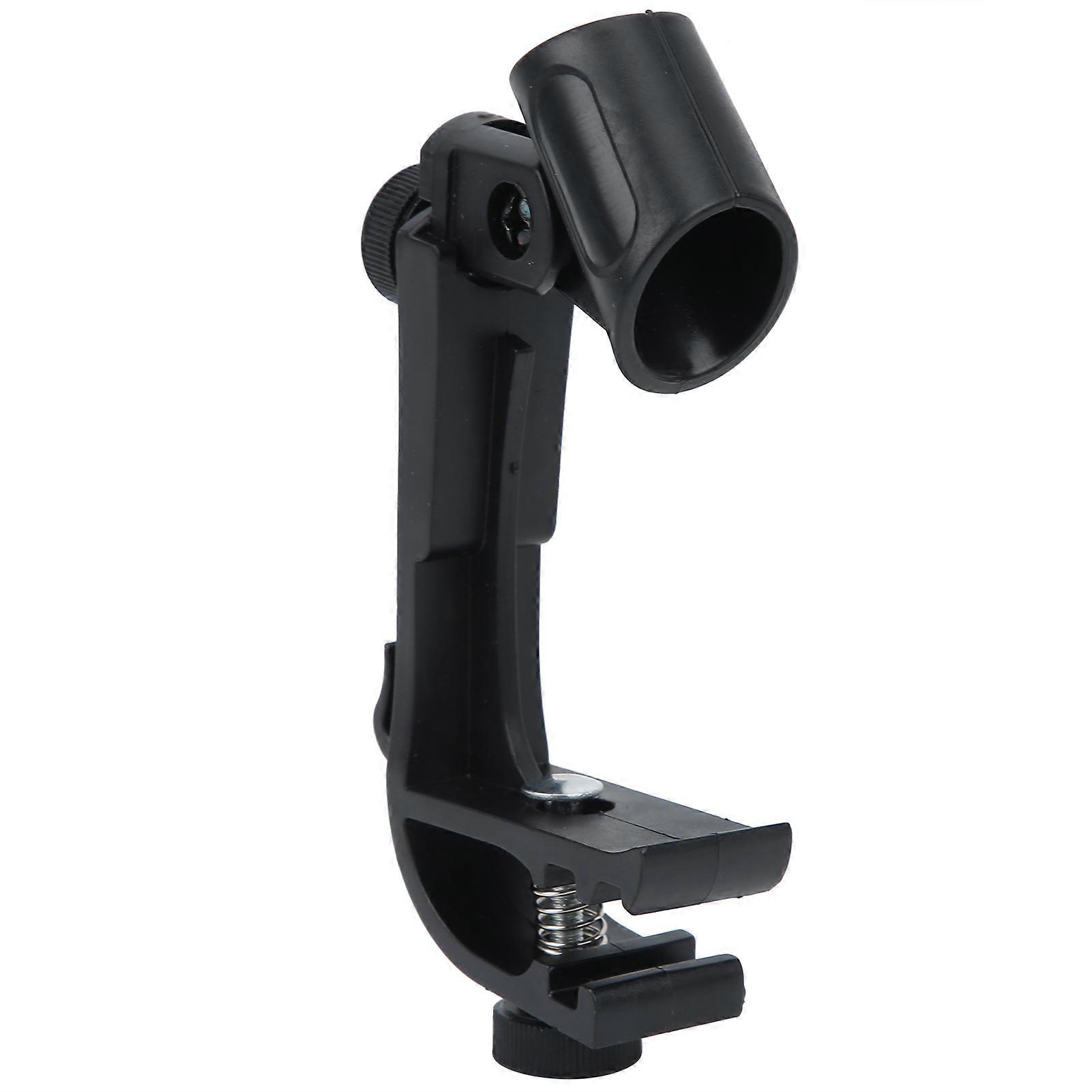 2Pcs Black Drum Microphone Clips Shockproof Snare Mount Clamp