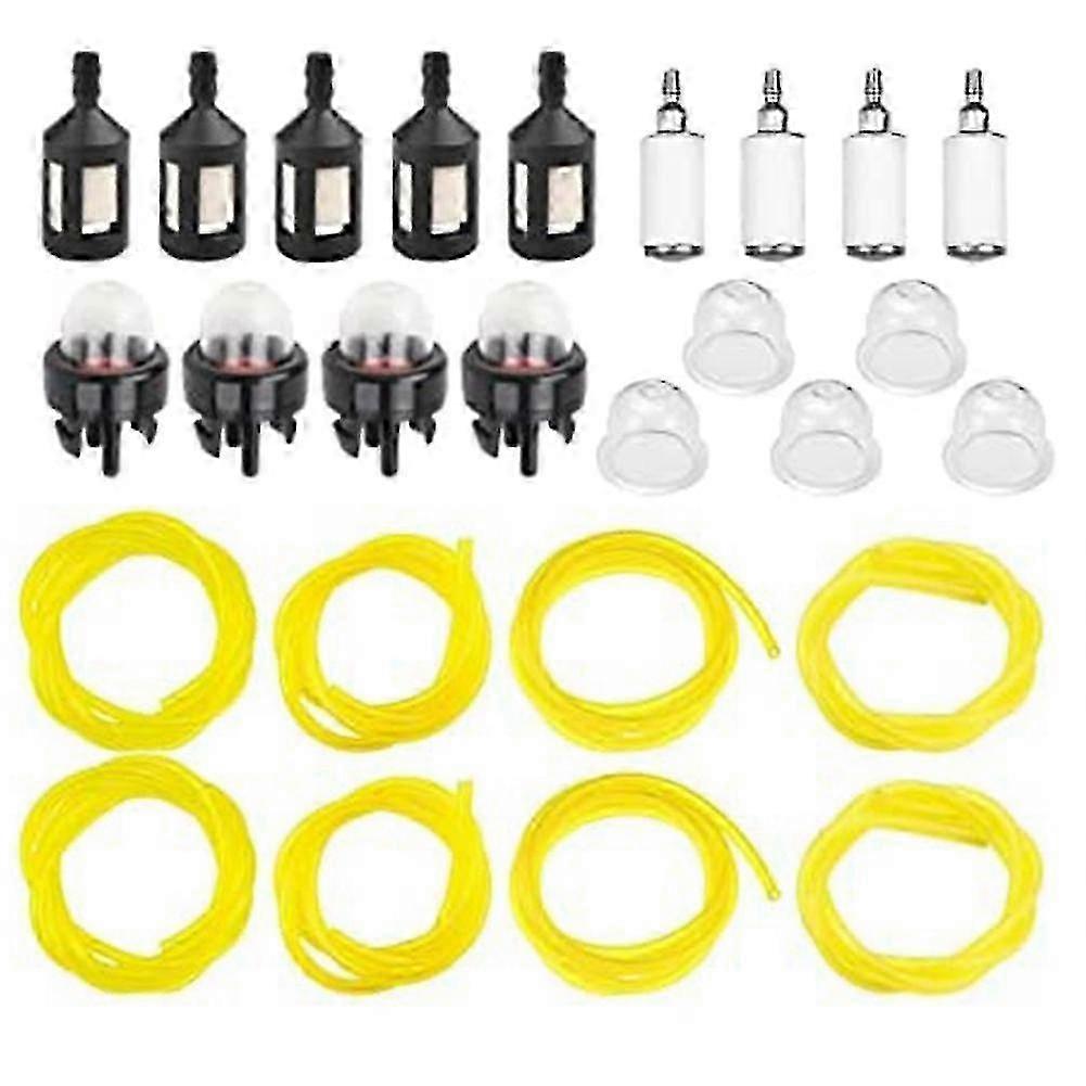 2025 32 Feet Fuel Lines Hose 4 Size with 530095646 Fuel Filter and Bulb for Chainsaw String Trimmer -Maa
