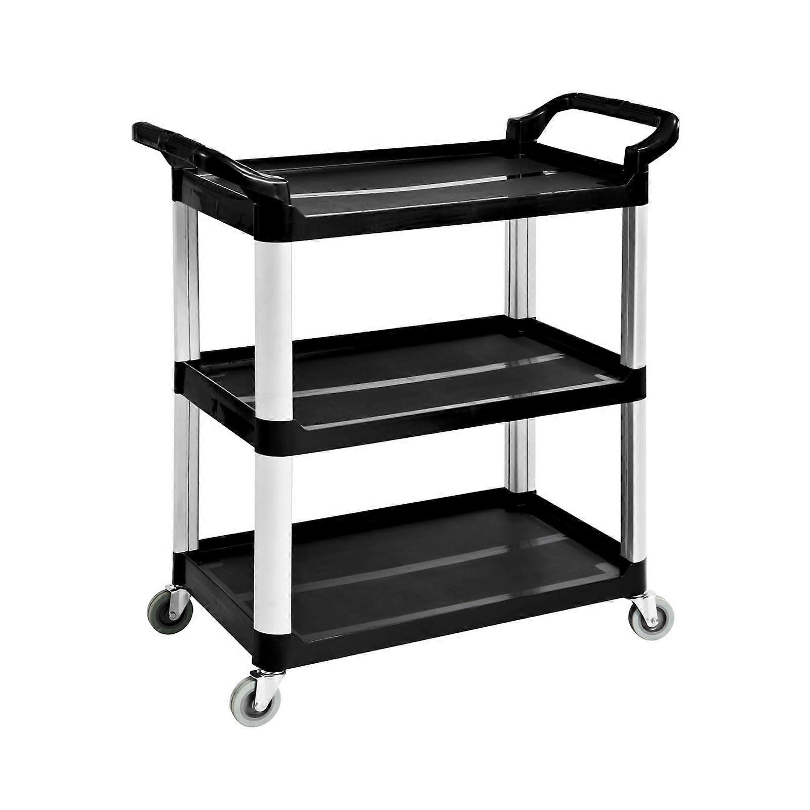 Rolling Utility Cart 3Tier Plastic Food Serving Trolley For Dining Service Restaurant Kitchen Cart Large