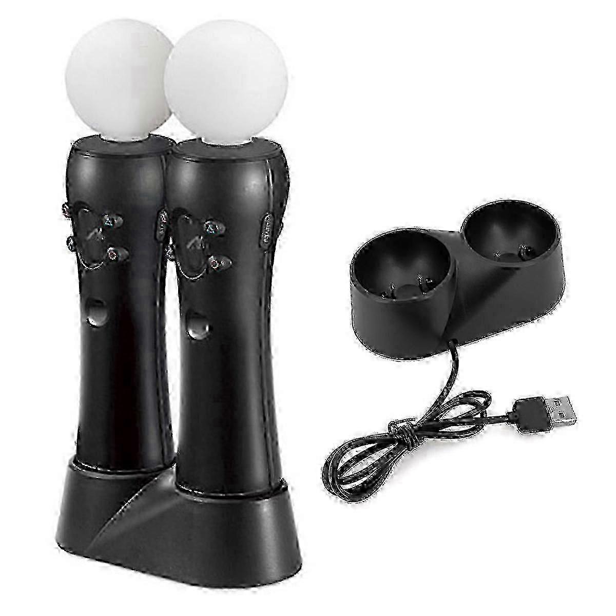 PS4 VR Move Motion Controllers with Dual Charger - Enhanced Gaming Controllers for Virtual Reality