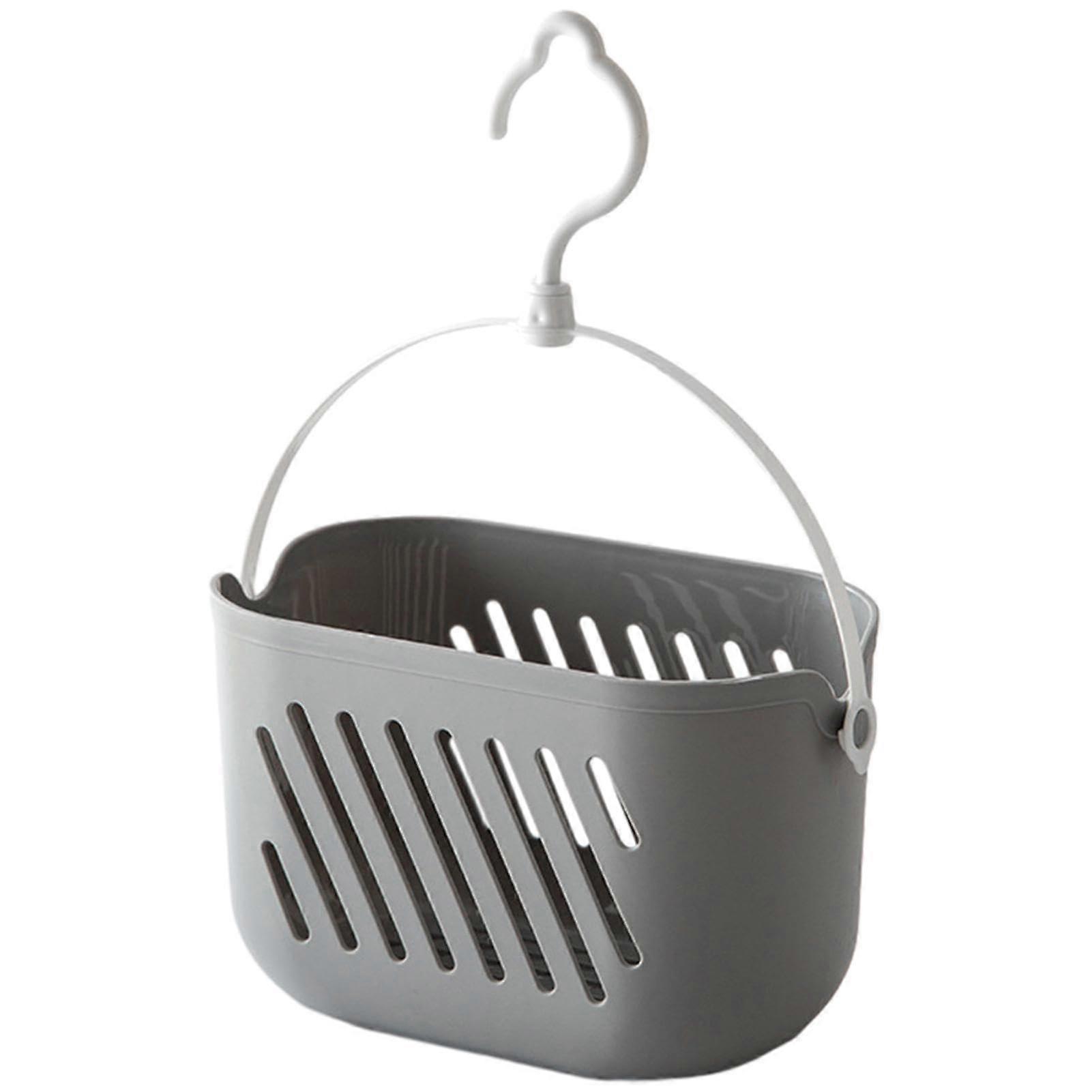 Shower Caddy Basket Durable Drain Design Waterproof Bath Organizer Portable Corner Shower Shelf With Handle Gray