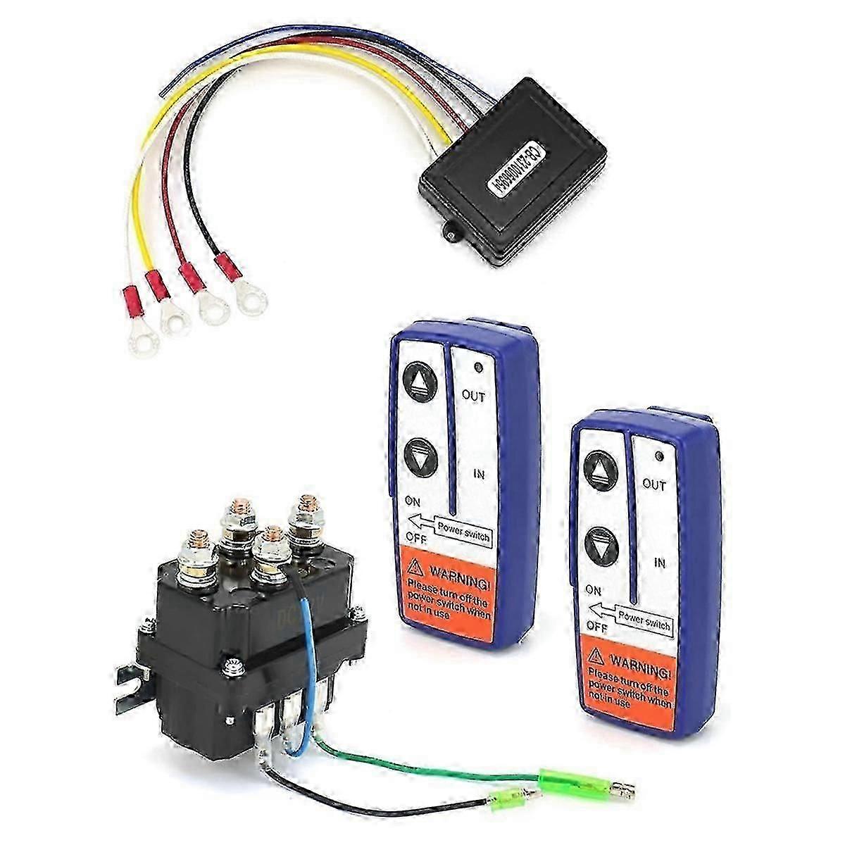 Wireless Remote Control Winch Kit - 12V, 250A, Waterproof, Solenoid Relay Contactor+ 2Pcs Wireless Winch Remote Control