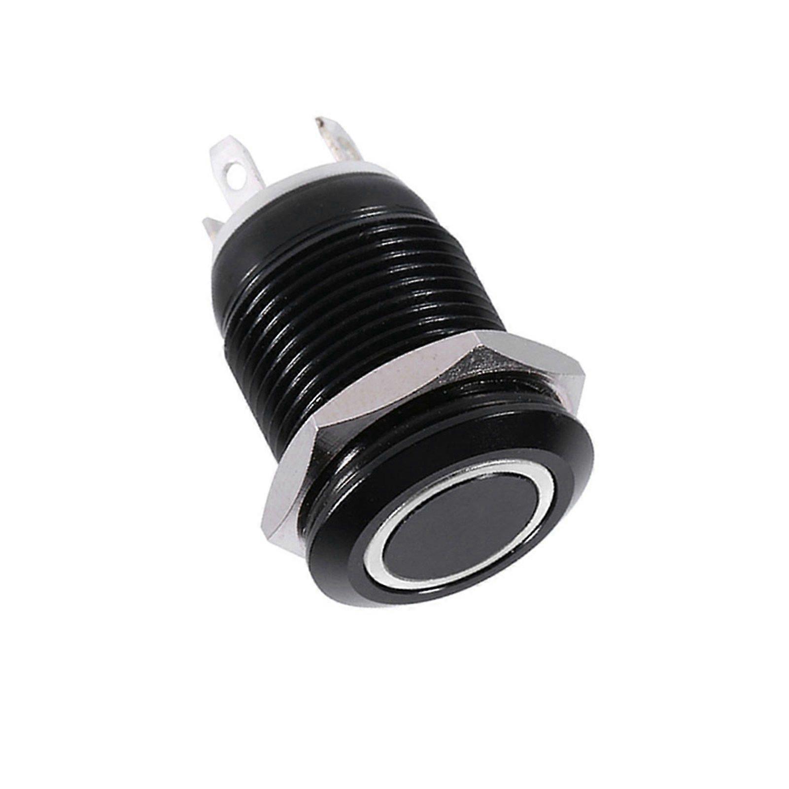 Car 12mm LED Light Momentary Push Button Switch Toggle Black Case 2A
