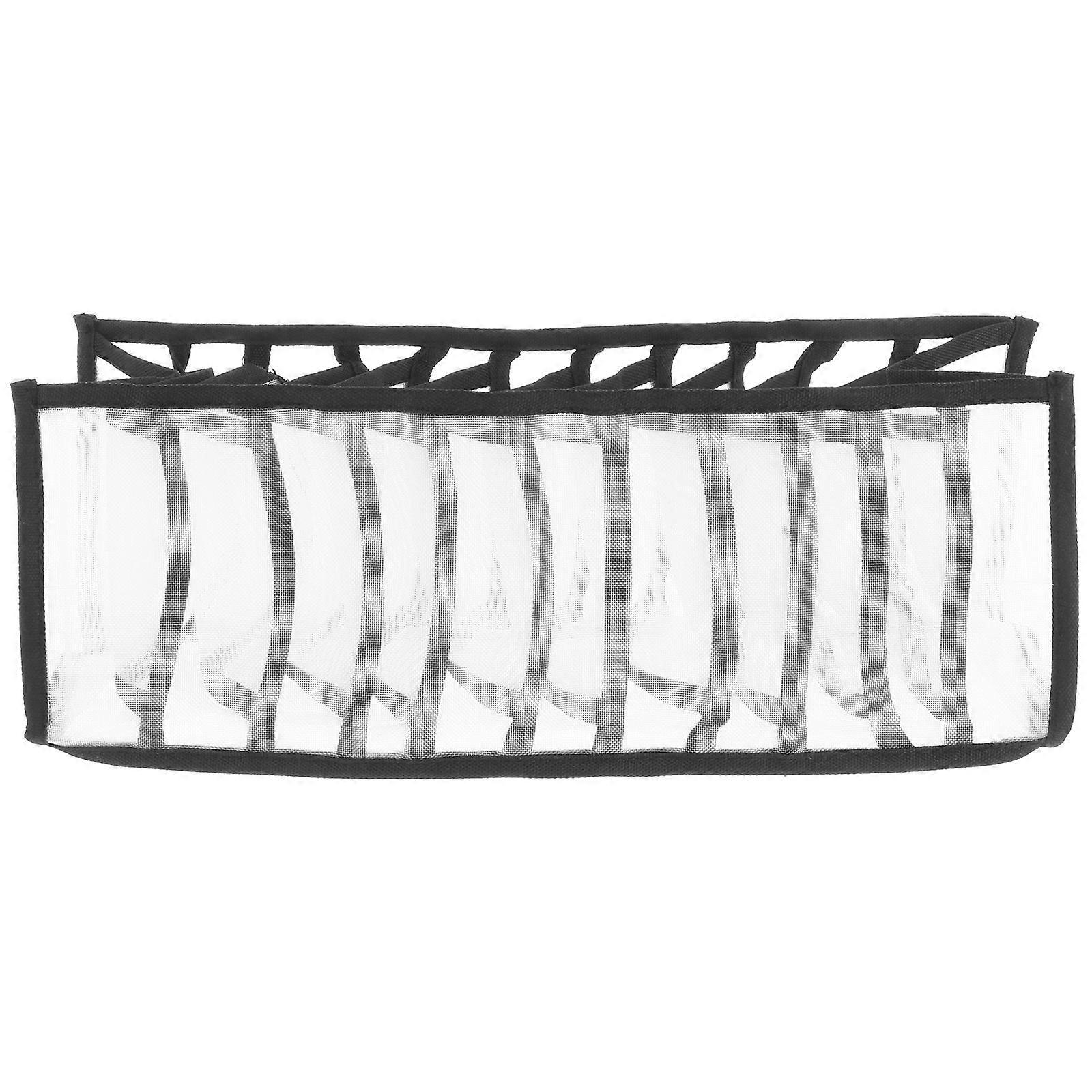 Multiple Grids Box Underwear Organizer for Practical Storage Black Color