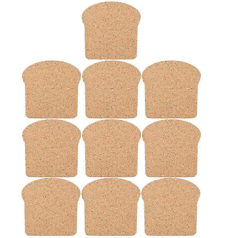 Sous-verres en liège résistant à la chaleur pour café - Toast en forme de 10x10x0,5cm lot de 10