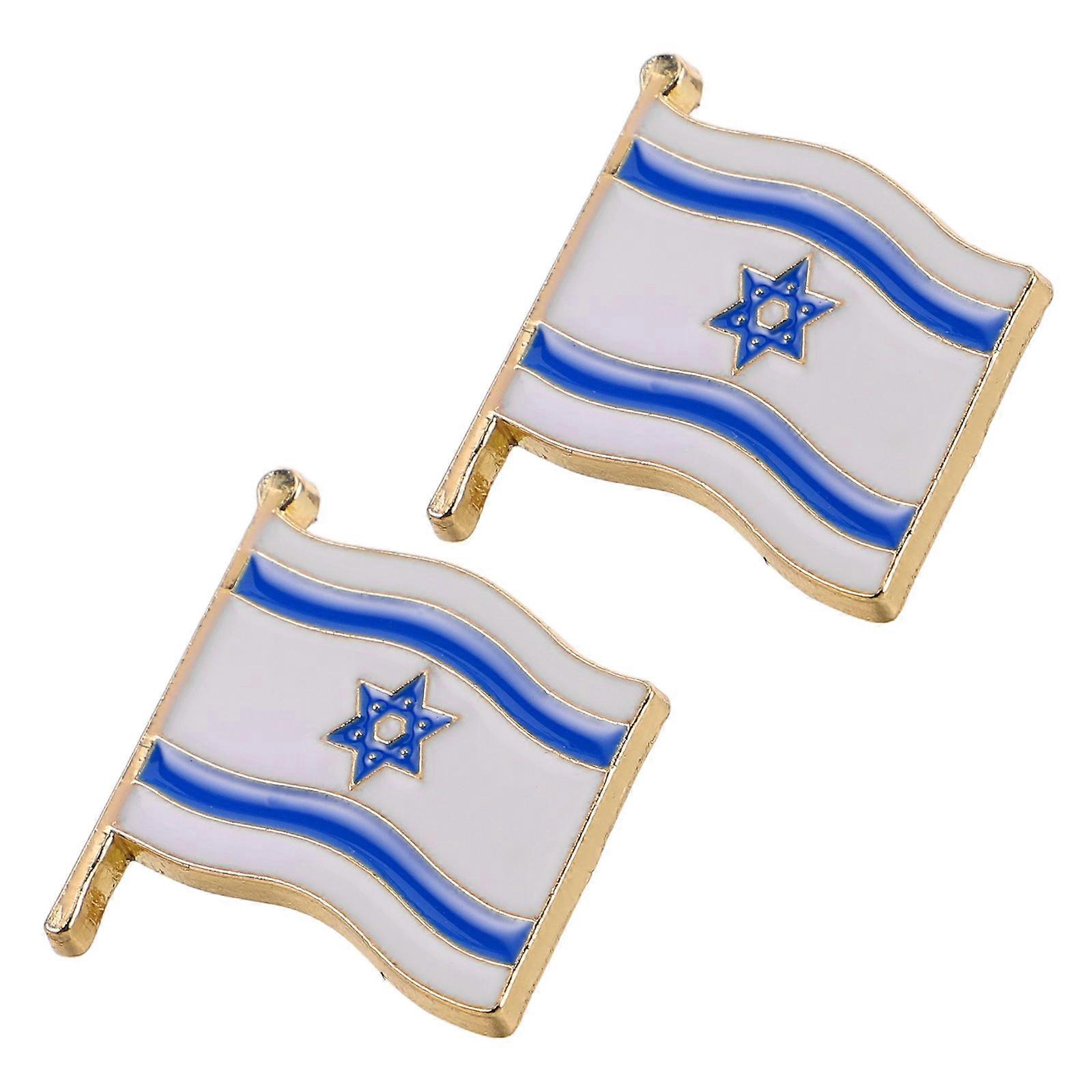 Flag Enamel Pin for Memorial Events 2Pcs Alloy Lapel Pins