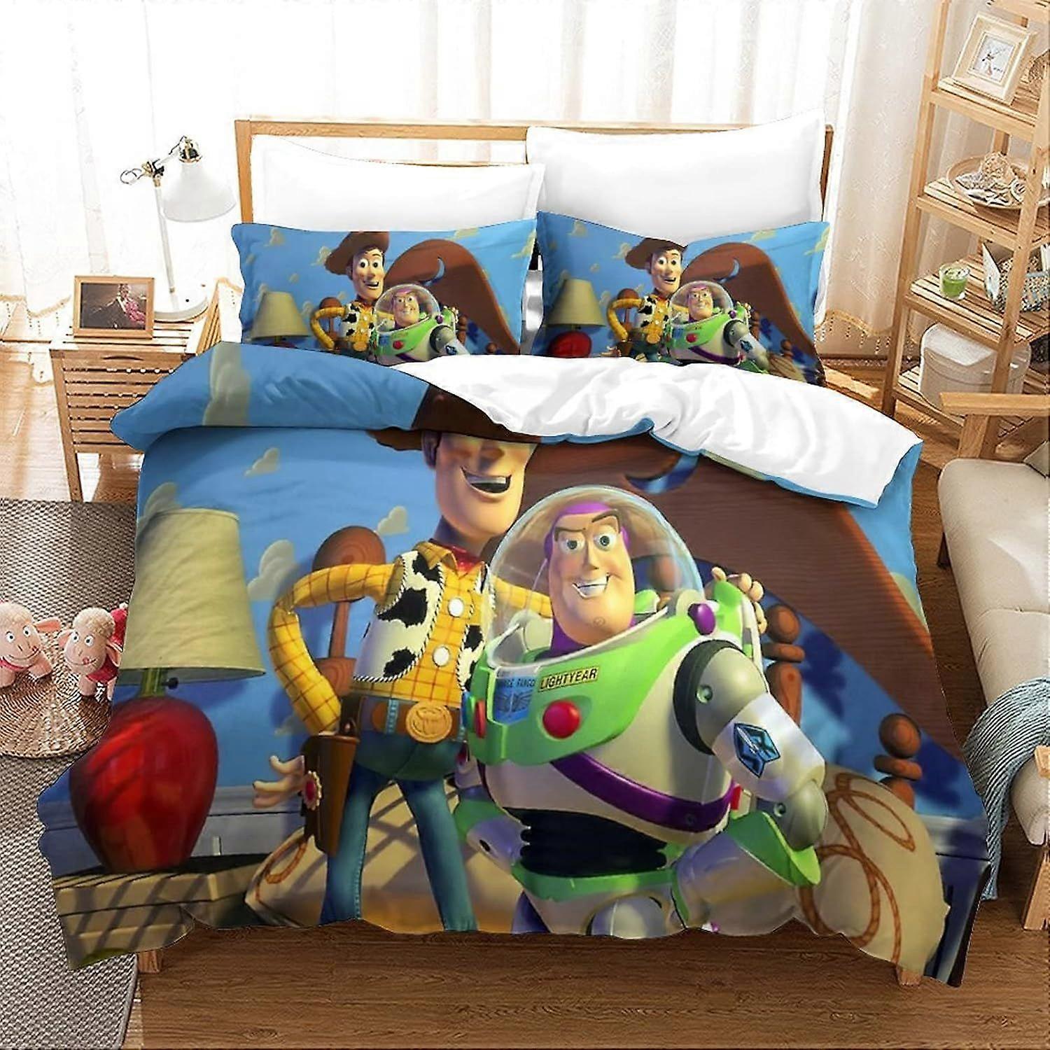 PIN510 Duvet Cover Toy Story 3D Printed Comforter Cover Cartoon Anime Movies for Boys Girls Kids Bedroom Child Bedding Quilt Decor Single140x200cm