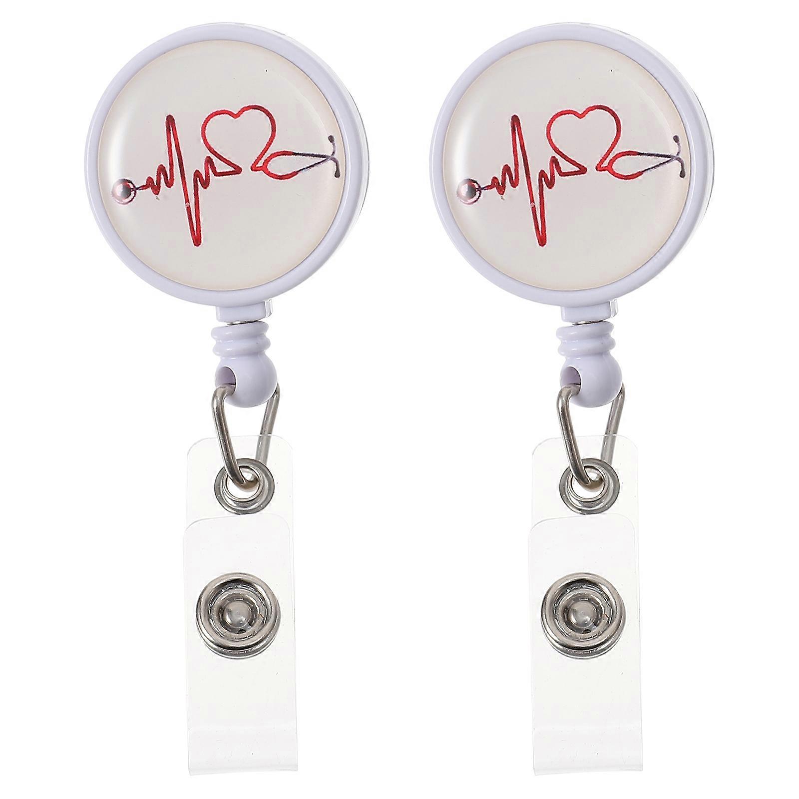 Nurse Badge Retractable Badge Holder for Card Use 2Pcs Stylish Id Clips