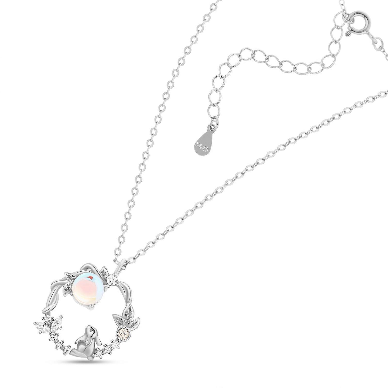 Bunny Necklace Silver 925 Chain Adjustable for Decoration