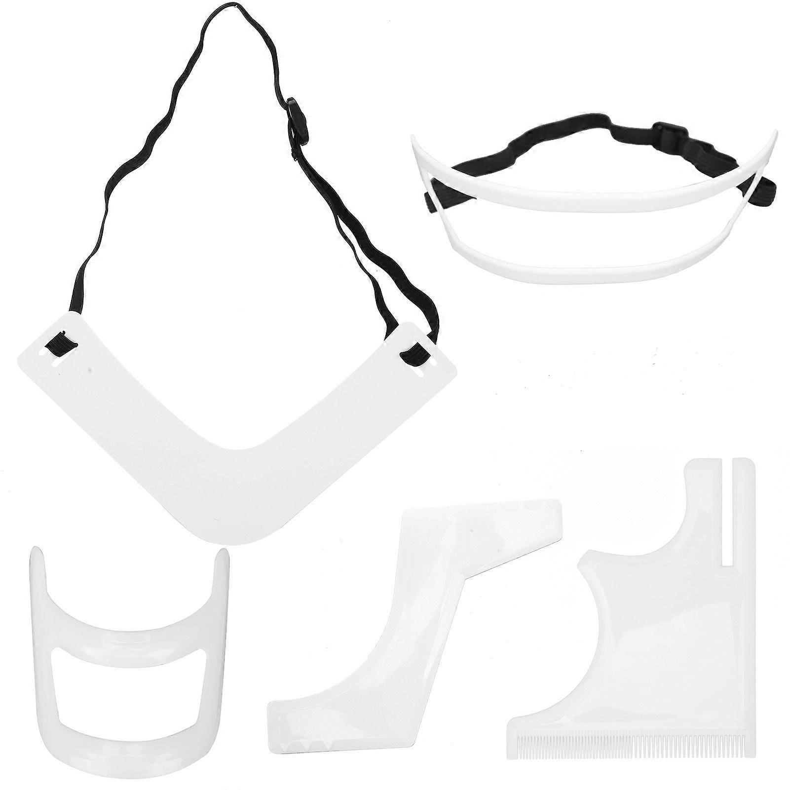 5PCS Beard Template Set Hairline Grooming Beard Trimming Styling White Beard Shaper Tool Kit