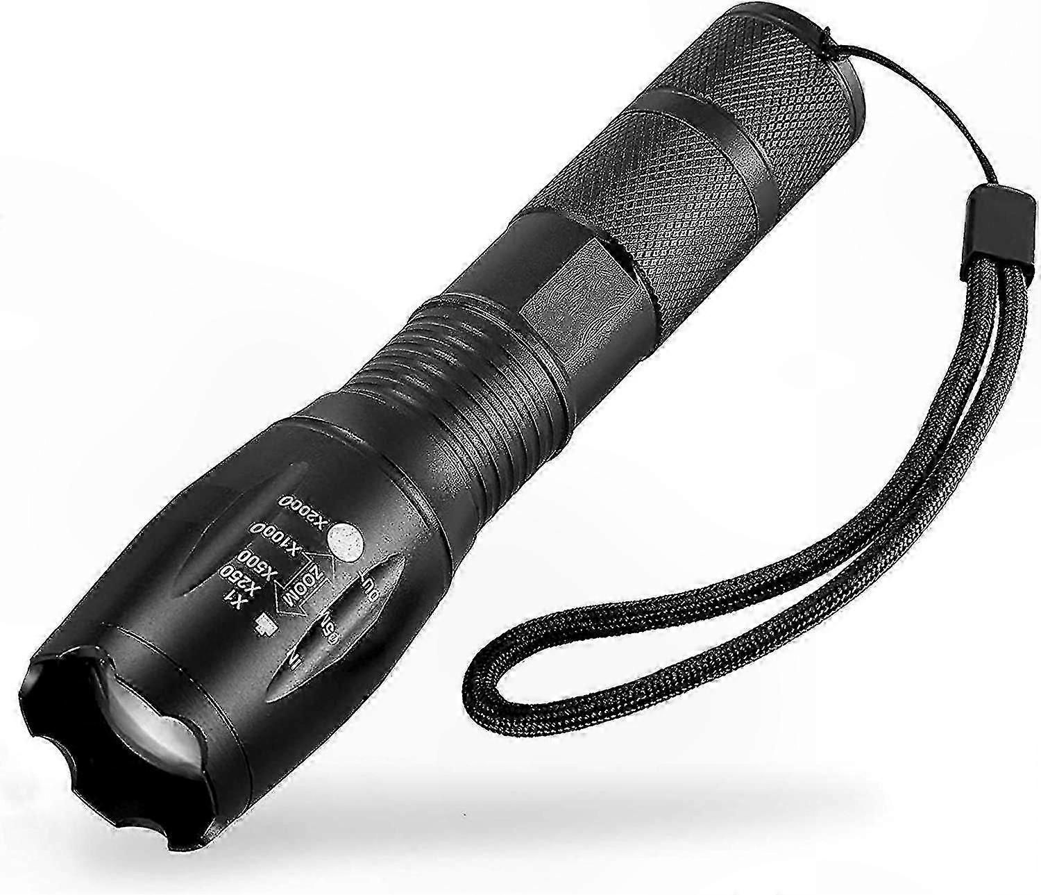 LED Flashlight with 5 Lighting Modes, 500m Range, Zoom and Strobe Features