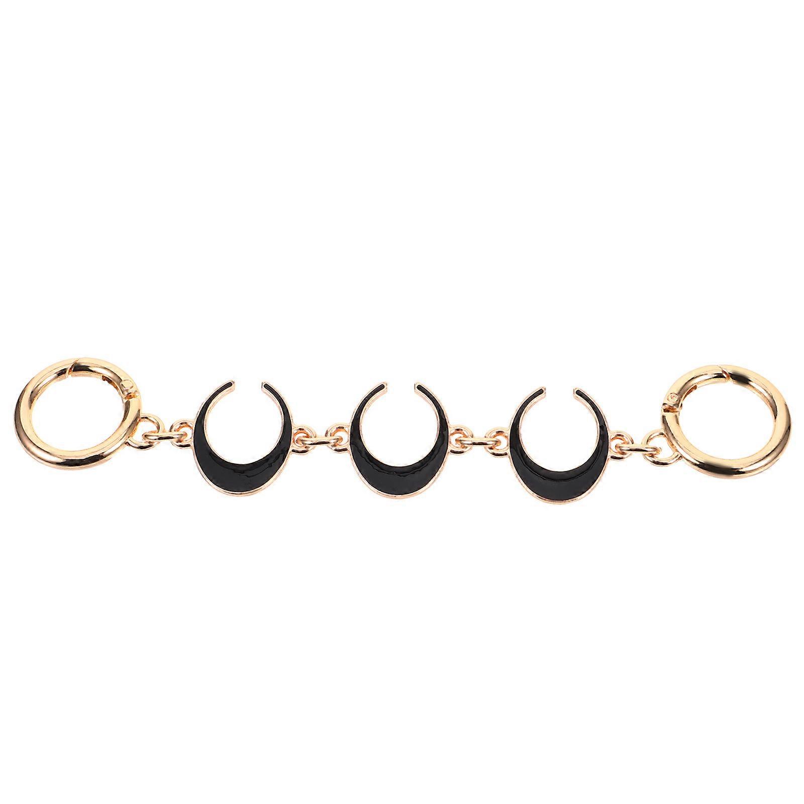 Black Metal Purse Extender Moon Shape Chain Replacement