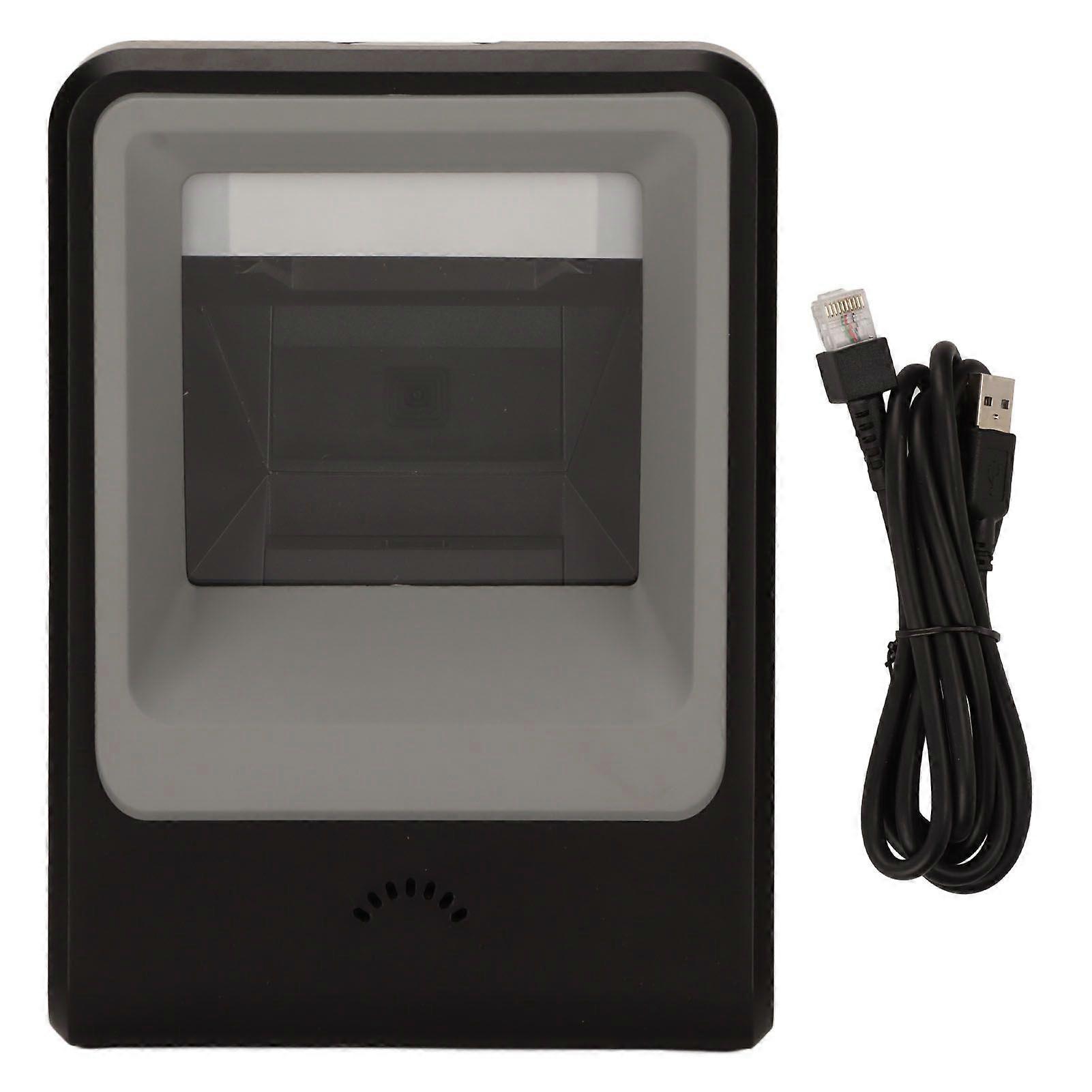 QR Code Scanner High Sensitivity 1D 2D Code Scanner Desktop Wired Barcode Scanner for Supermarkets Shops