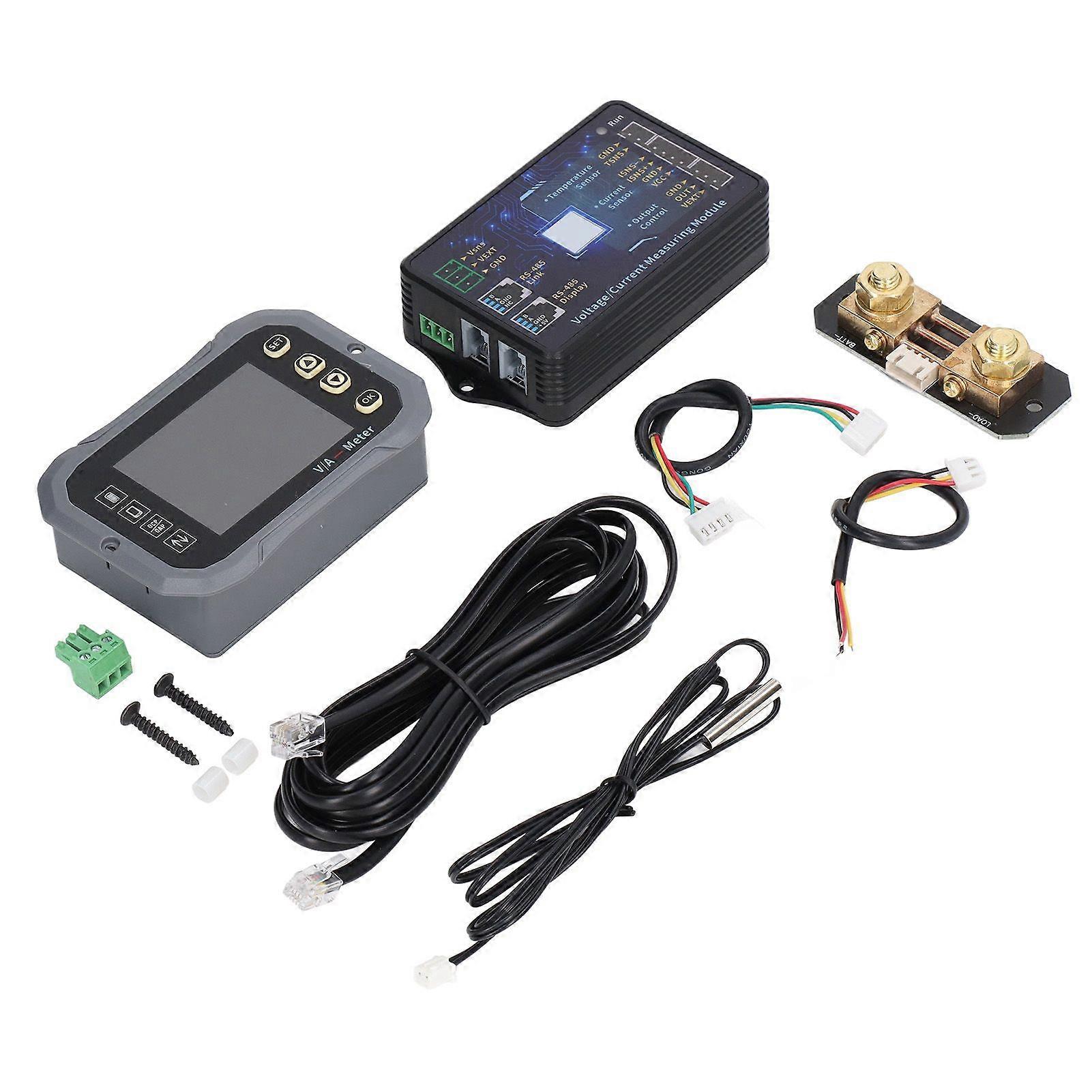 Battery Monitor 100A 2.4in LCD Display Battery Capacity Detector APP Control Voltage Current Meter with Shunt