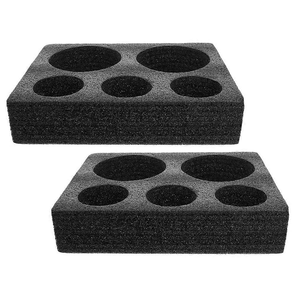 Multi-Hole Foam Drink Carrier Tray for Beverage Holders 10Pcs Black Set