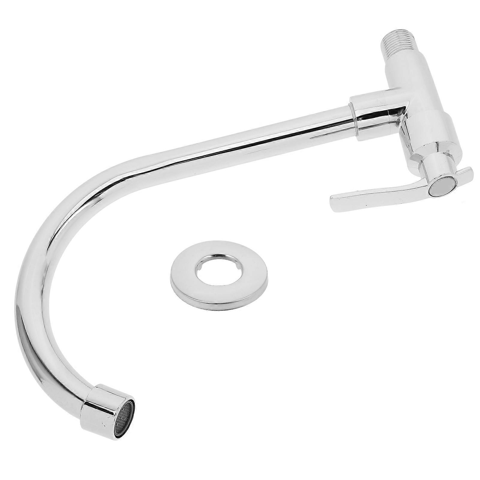 Wear-Resistant Water Basin Faucet Wall Mount Quick Open 4Sets Silver Finish