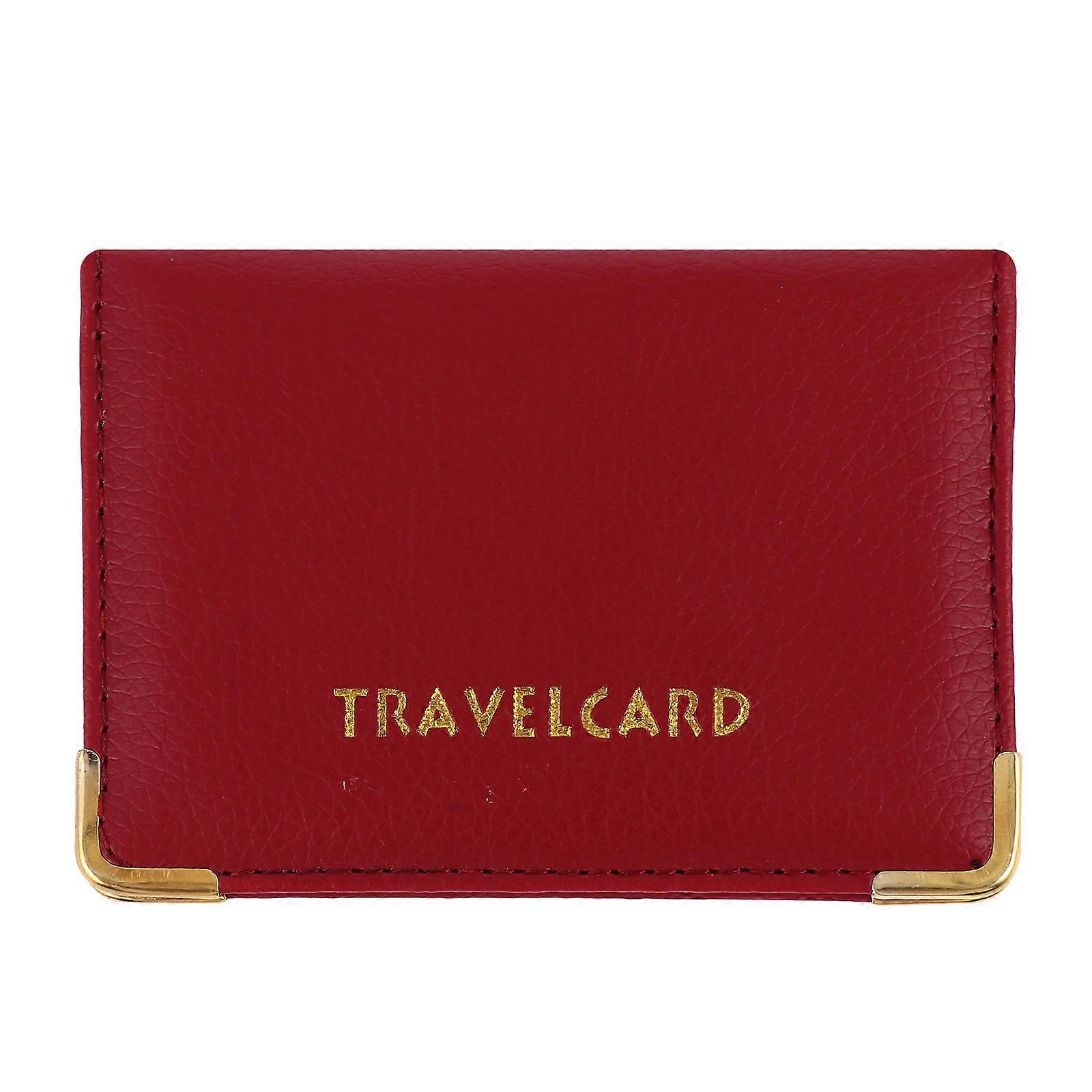 Dark Red Cards Pack PU Protective Cover for Storage Use 1Pcs