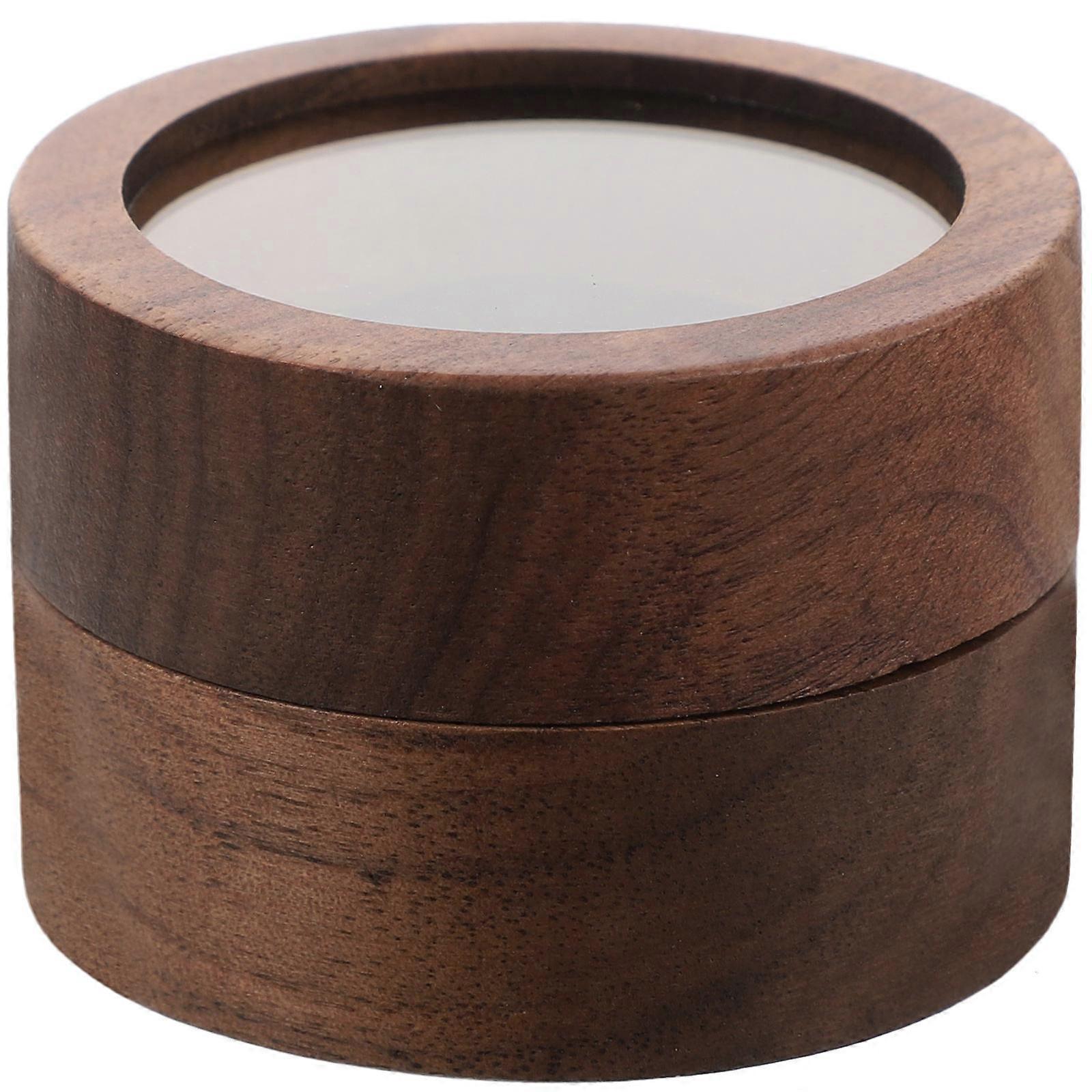 Coffee Round Wedding Ring Box for Storage Engagement 5Pcs Display Holder