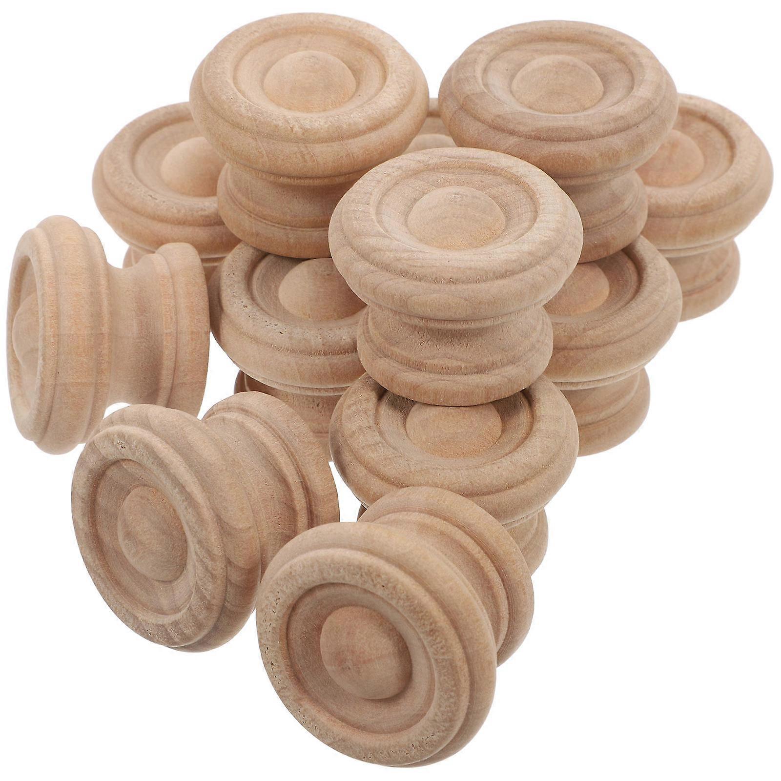 Wood Drawer Knobs 48 Pcs Round Mushroom-Shaped Handles For Cabinets Drawers Dressers Easy Installation Elegant Design