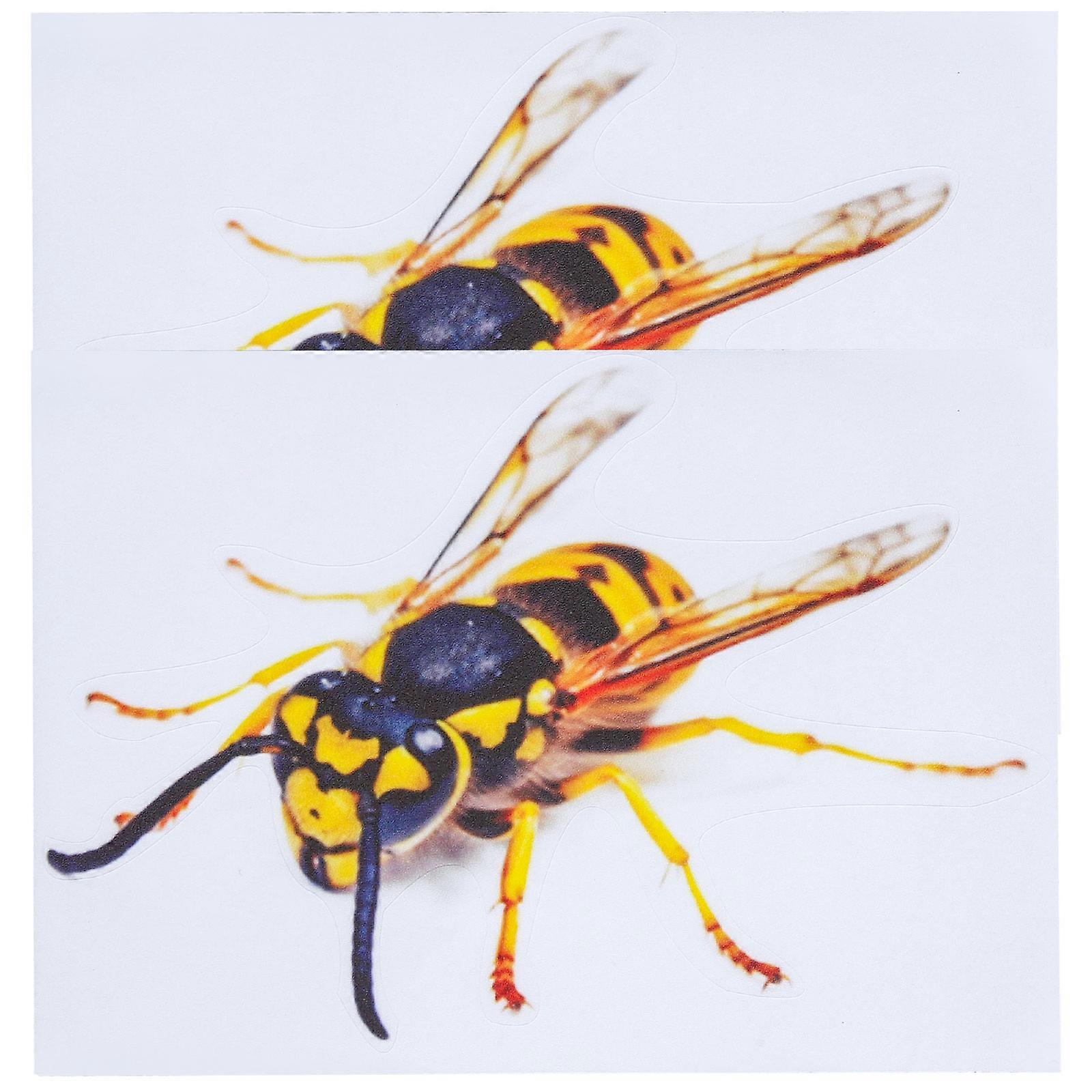 3D Design Wasp Wall Sticker For Car And Smooth Surfaces 14.5x10cm Waterproof Adhesive 8Set