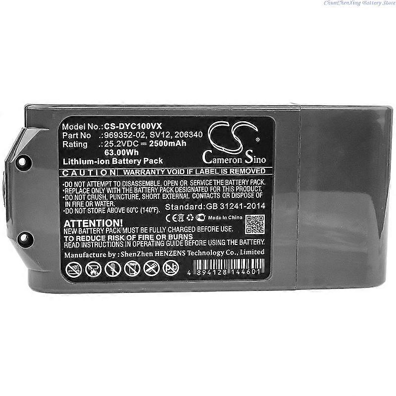 Cameron Sino 2500mAh/3000mAh Battery 969352-02 SV12 206340 for Dyson V10, V10 Total Clean, V10 Cyclone series/Absolute/Animal