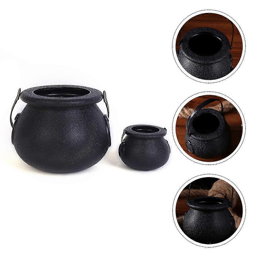 Black Witch Plastic Bucket for Halloween Candy Storage 36Pcs