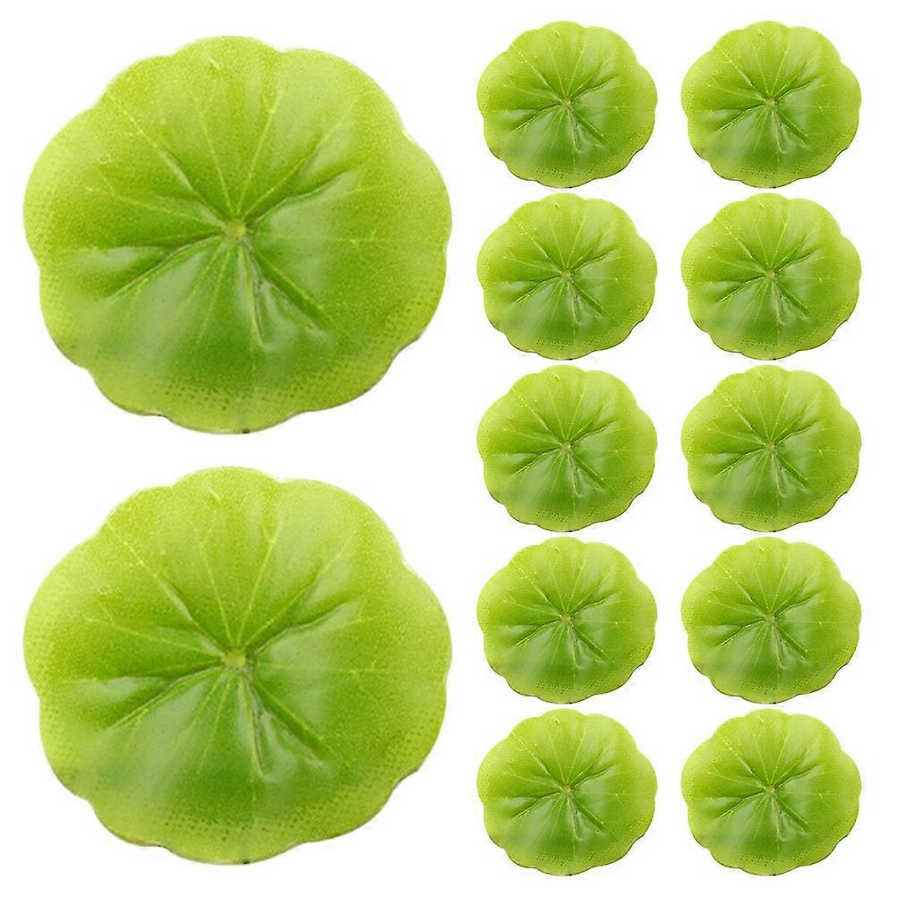 Fish Pond Scenery Green Lotus Leaf Decorative Ornament with 90Pcs