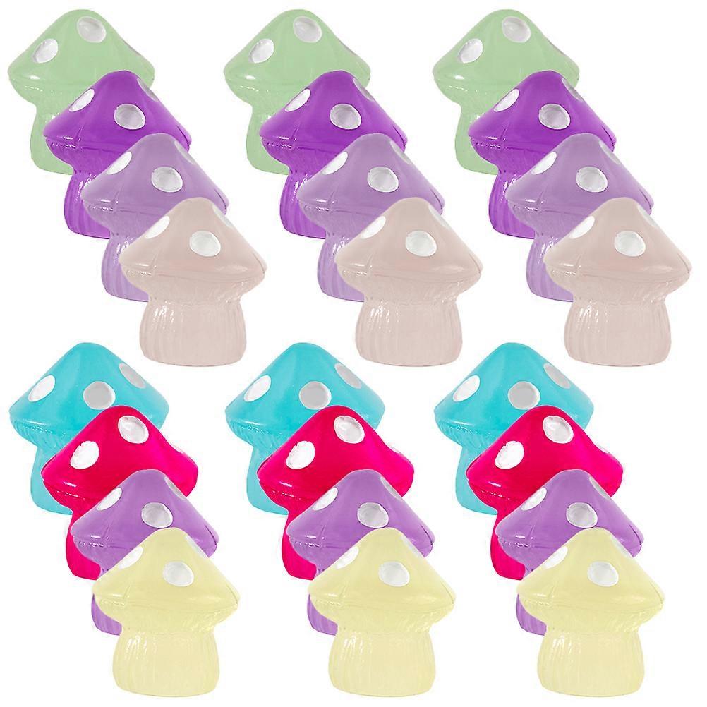 Mini Mushroom Figurine Resin for Decoration 48Pcs Luminous Miniature Ornaments