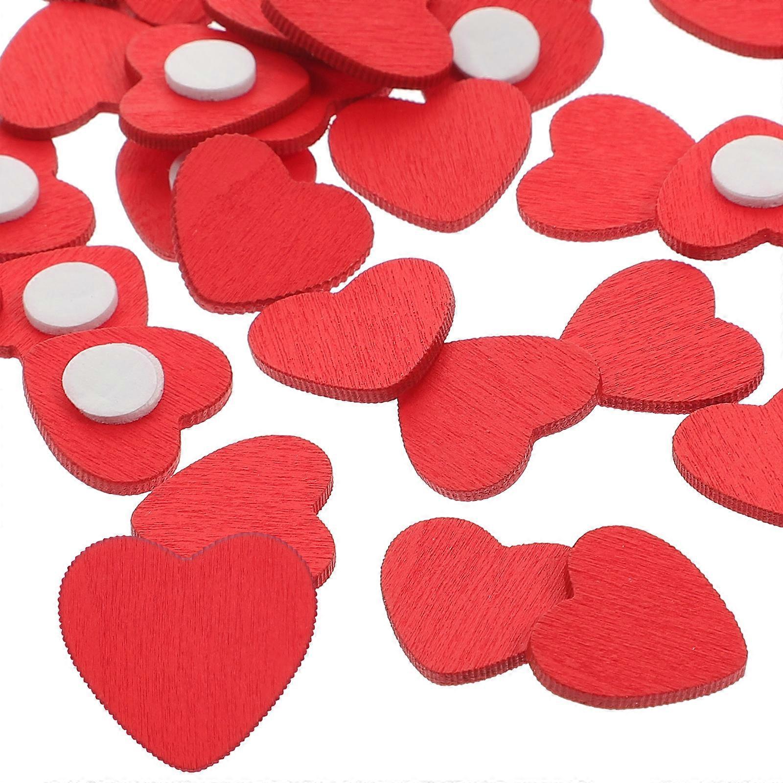 DIY Crafts Heart Shaped Wooden Slices 400 Pcs For Valentine’s Day Home Decoration Gift Giving Red Ornaments