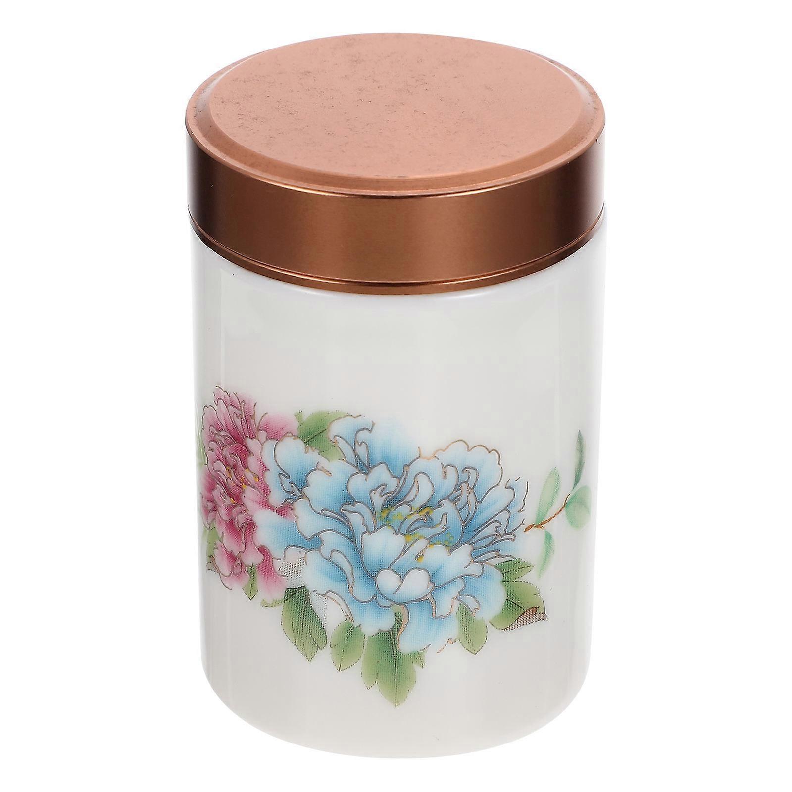 Tea-Leaf Sealed Jar Ceramic Tea Canister for Loose Leaf Storage 5Pcs